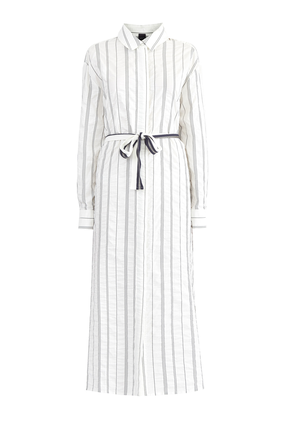 Платье-рубашка из жатого хлопка с принтом в полоску и поясом, Белый, Платье-рубашка из жатого хлопка с принтом в полоску и поясом
Платье-рубашка из жатого хлопка с принтом в полоску и поясом, Белый, Платье-рубашка из жатого хлопка с принтом в полоску и поясом