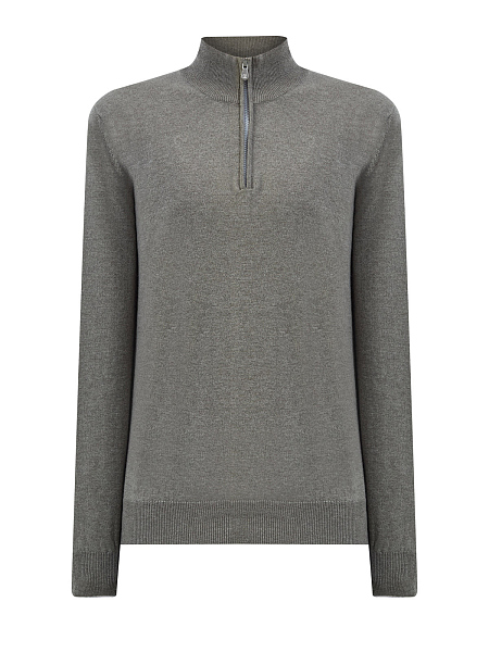 Джемпер из кашемира с застежкой на молнию и окантовкой