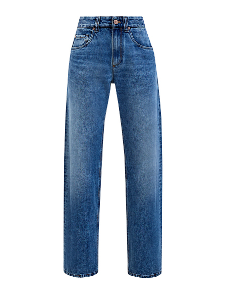 Джинсы Loose из денима Authentic с ювелирной деталью Мониль