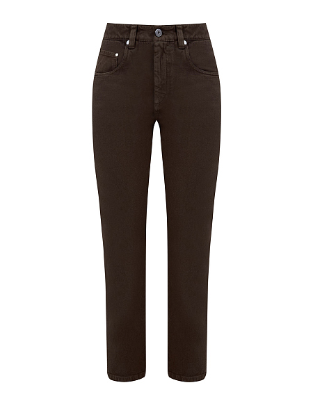 Джинсы Contemporary Loose с кожаным патчем и деталью Мониль