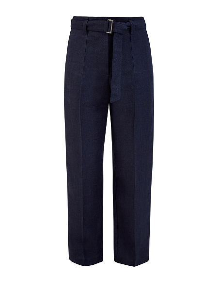 Льняные брюки Corset с поясом в тон и деталью Мониль