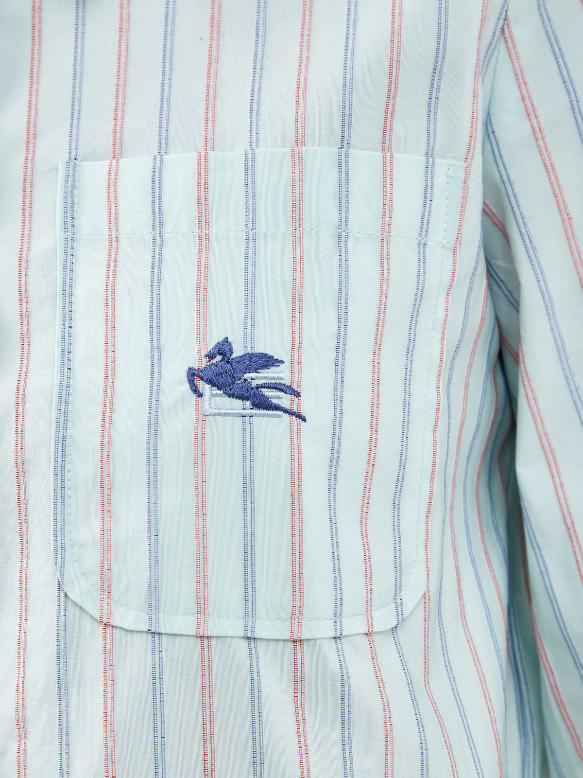 Кроп-рубашка в полоску с регулируемыми завязками ETRO, цвет голубой, размер 40;42;44;38 - фото 5