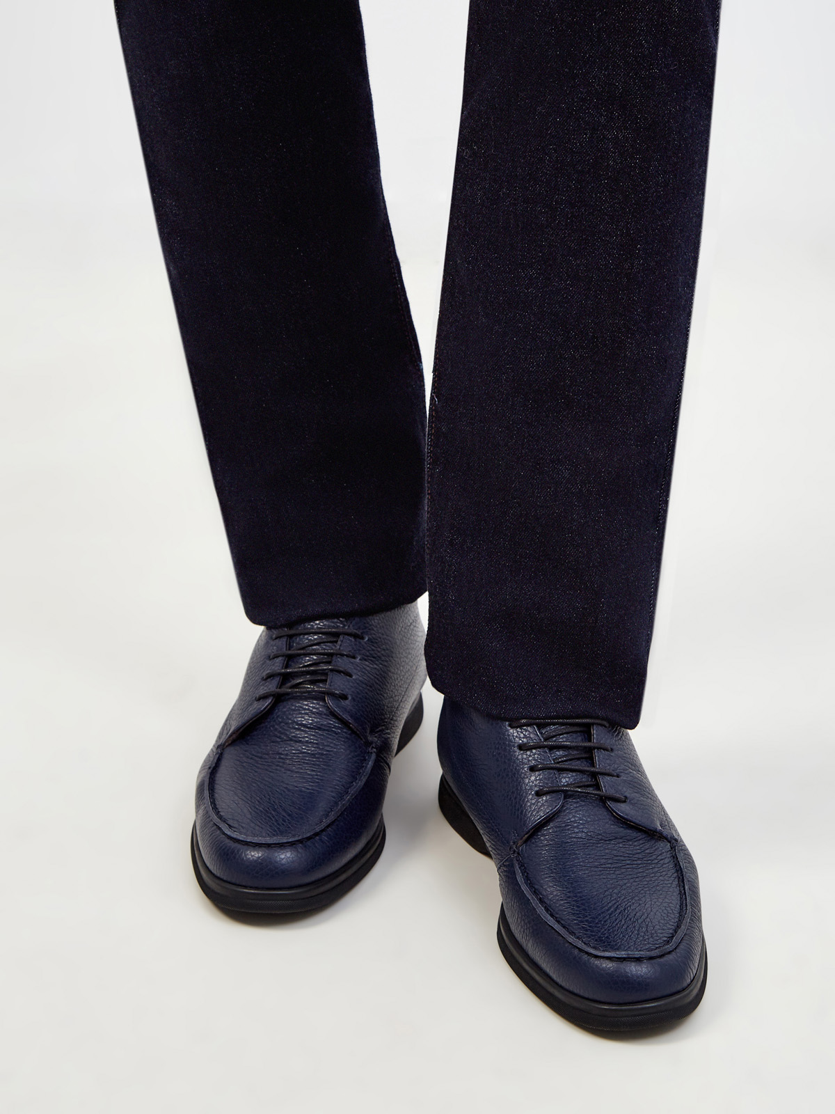 Ботинки-дезерты из мягкой кожи с меховой отделкой CANALI, цвет синий, размер 40.5;41;41.5;42;42.5;43;43.5;44 - фото 2