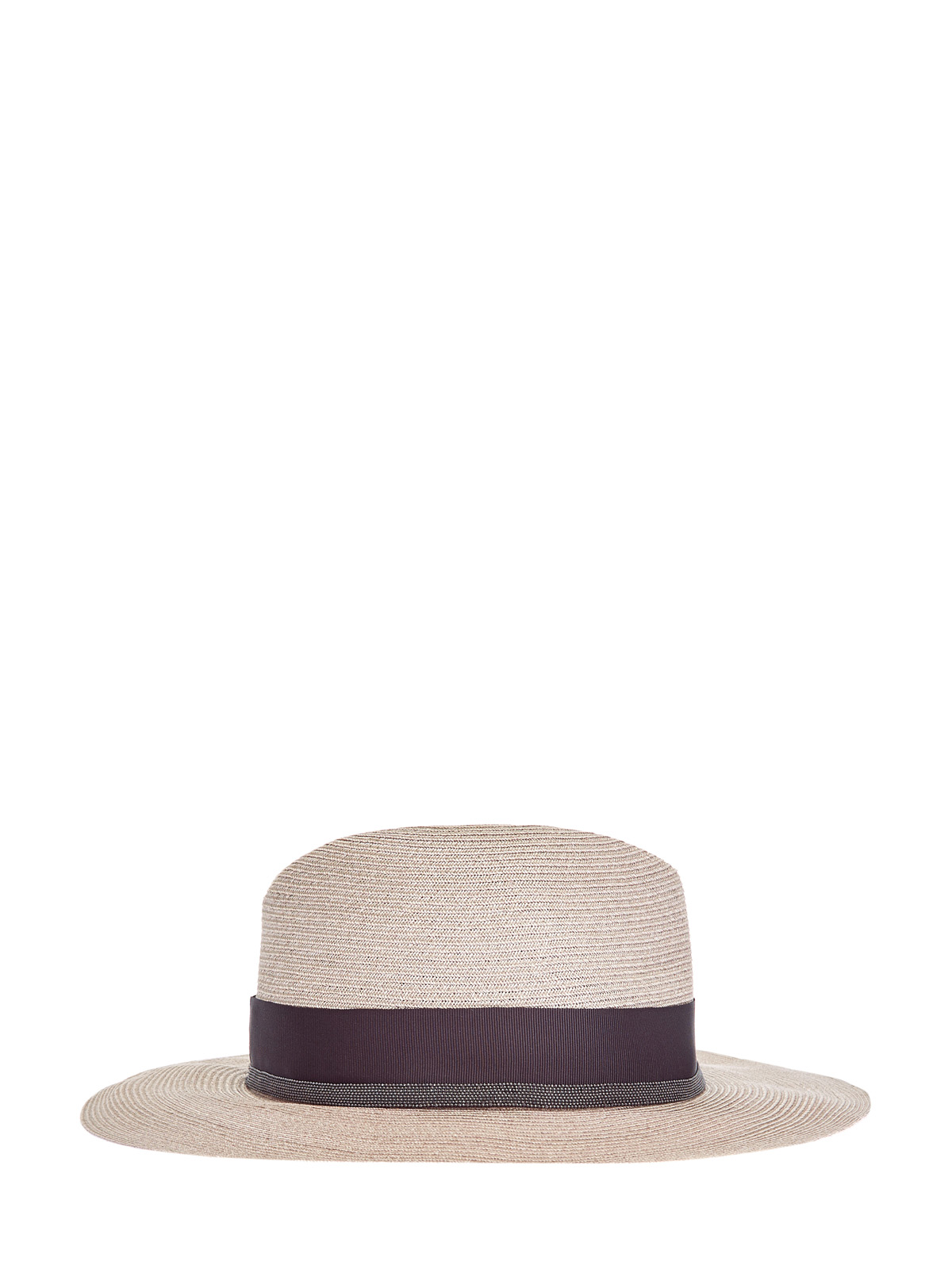 Соломенная шляпа в стиле ретро с лентой грогрен BRUNELLO CUCINELLI, цвет бежевый, размер S;M;L - фото 2