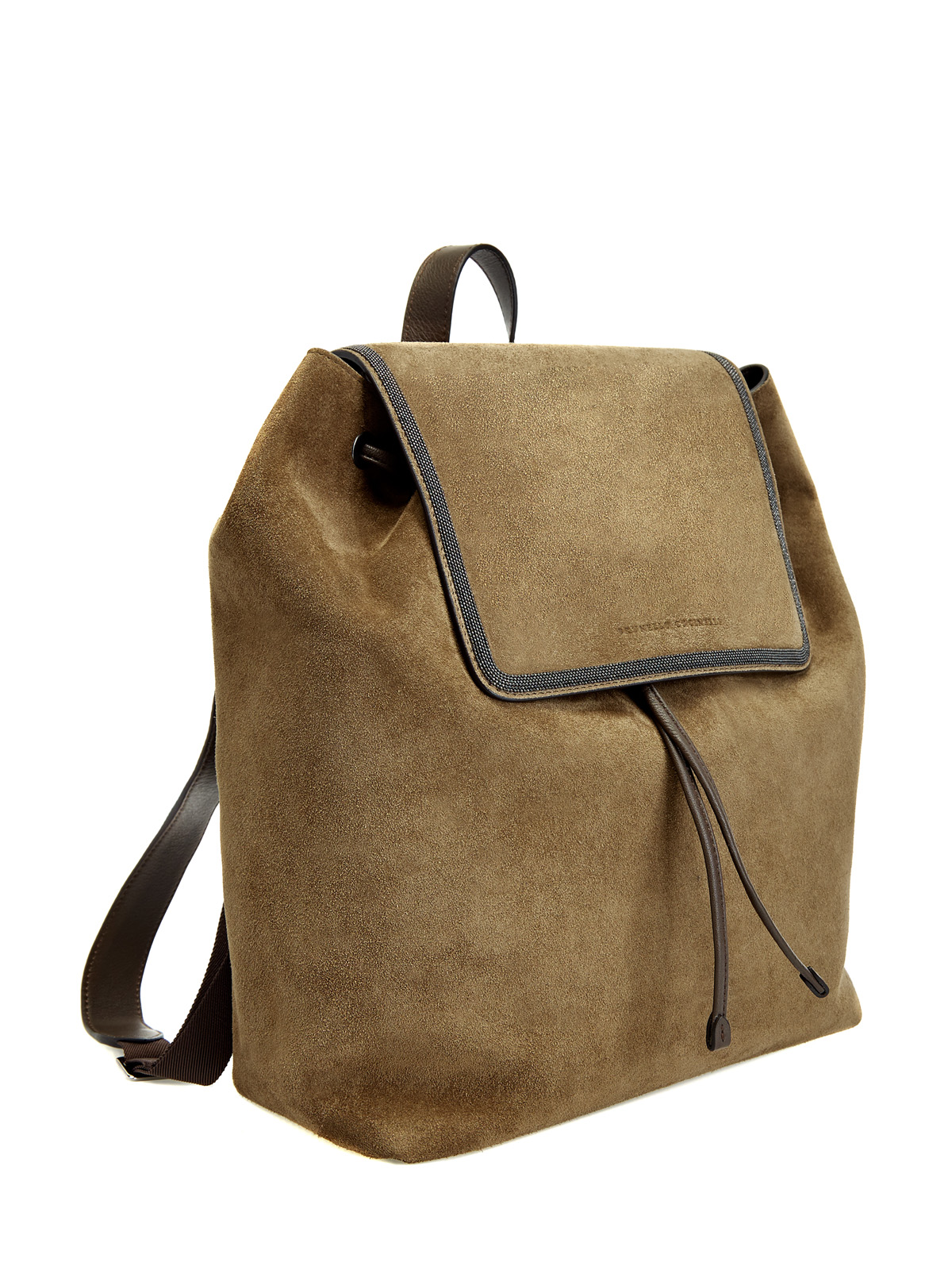 Рюкзак из замши с элегантной окантовкой Мониль BRUNELLO CUCINELLI, цвет коричневый, размер 39;41;37;37.5;38;38.5;39.5;40;40.5 - фото 3