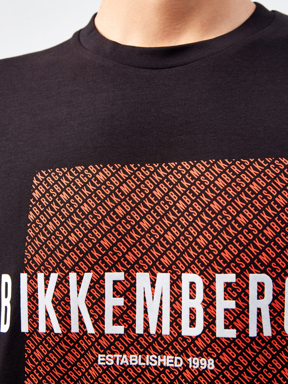 Черная футболка из хлопкового джерси с принтом BIKKEMBERGS, цвет черный, размер M;L;XL;2XL - фото 3