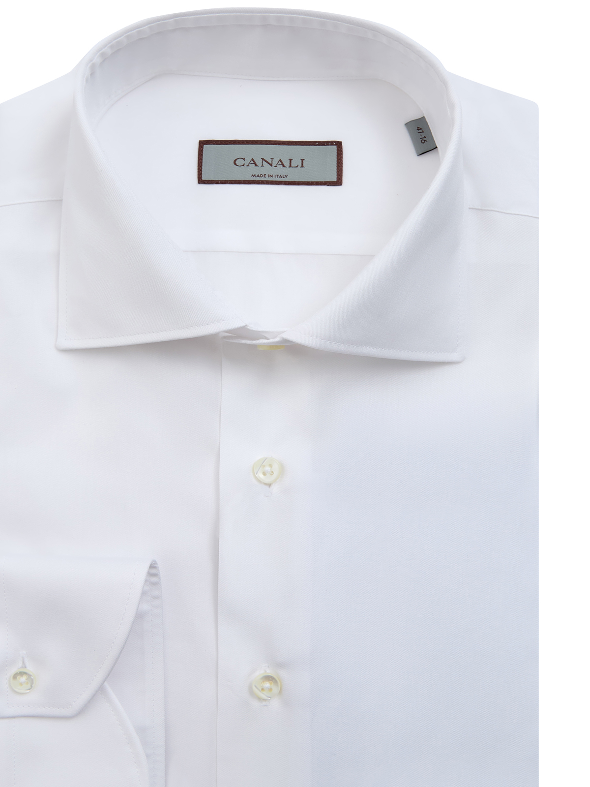 Базовая белая рубашка из хлопкового поплина CANALI, цвет белый, размер 50;52;52;54;56;58 - фото 2