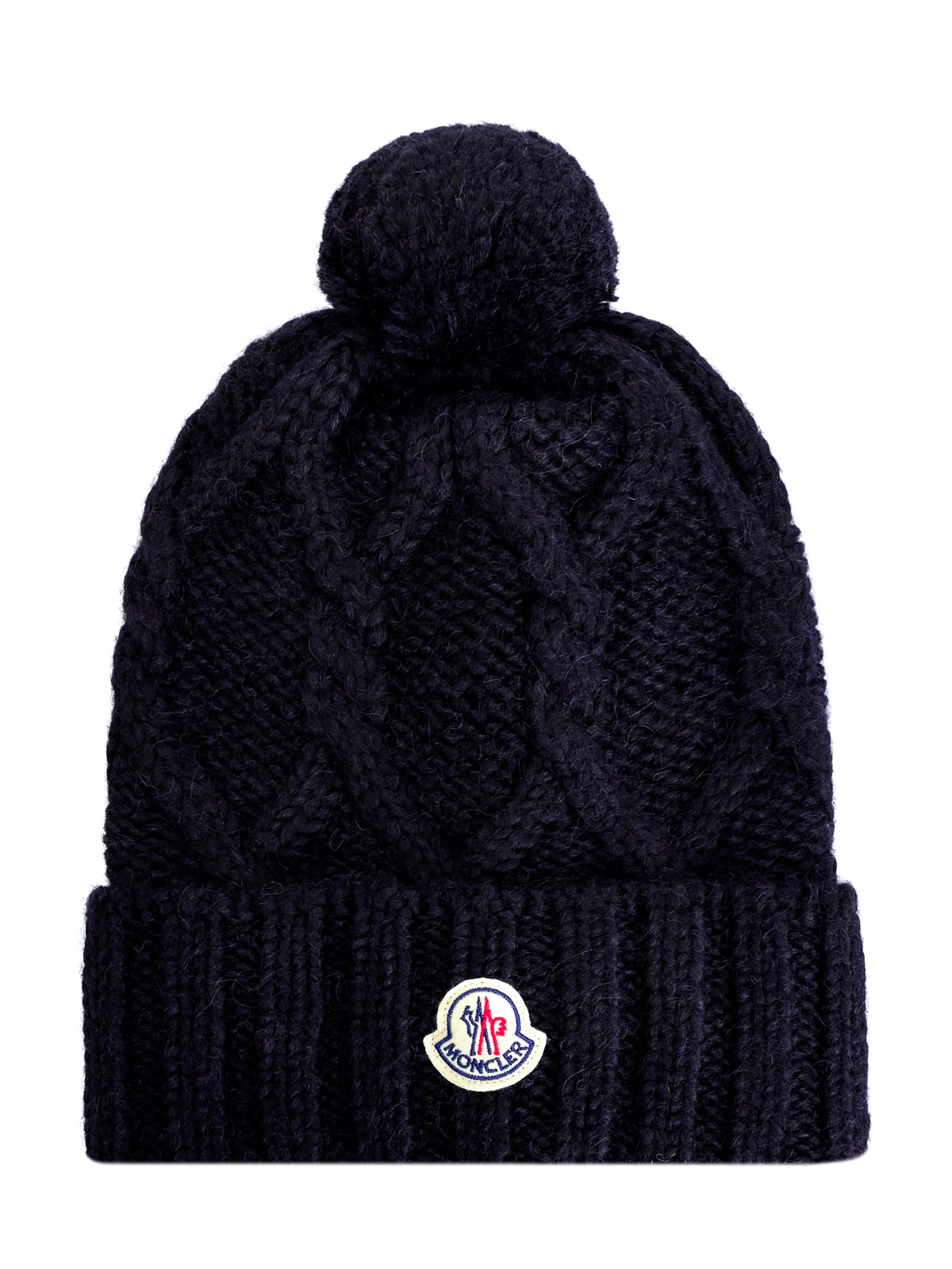 Теплая шапка узорной вязки из альпаки и шерсти MONCLER, цвет черный, размер M;L;XL;2XL;S - фото 1