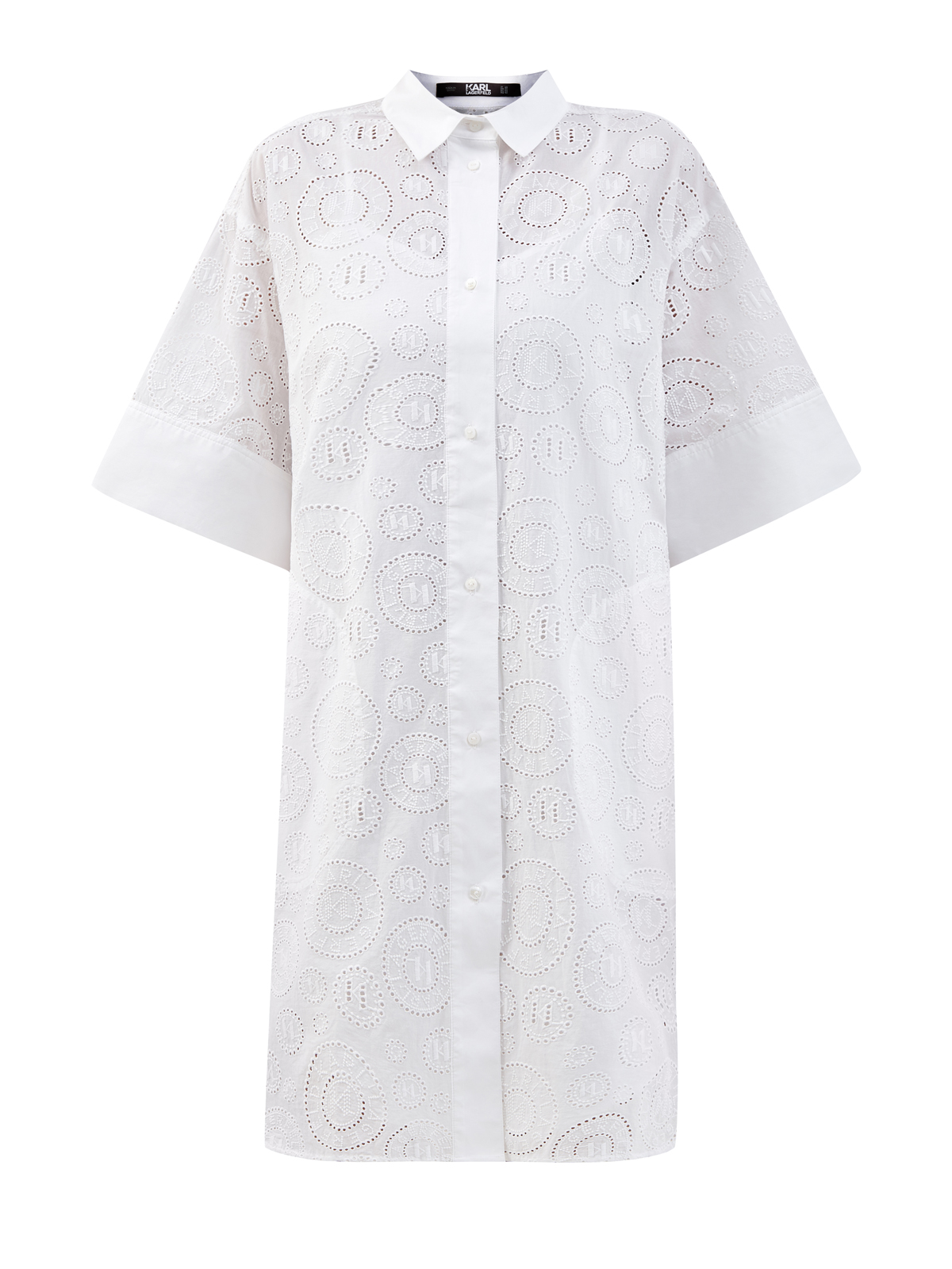 

Платье-рубашка Broderie Anglaise с внутренней комбинацией, Белый, Платье-рубашка Broderie Anglaise с внутренней комбинацией