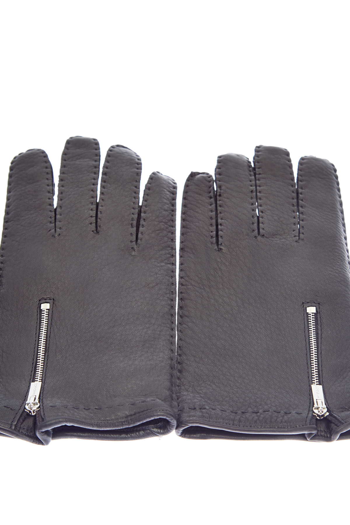Перчатки ручной работы из гладкой кожи CORTIGIANI, цвет черный, размер L;XL;M - фото 3