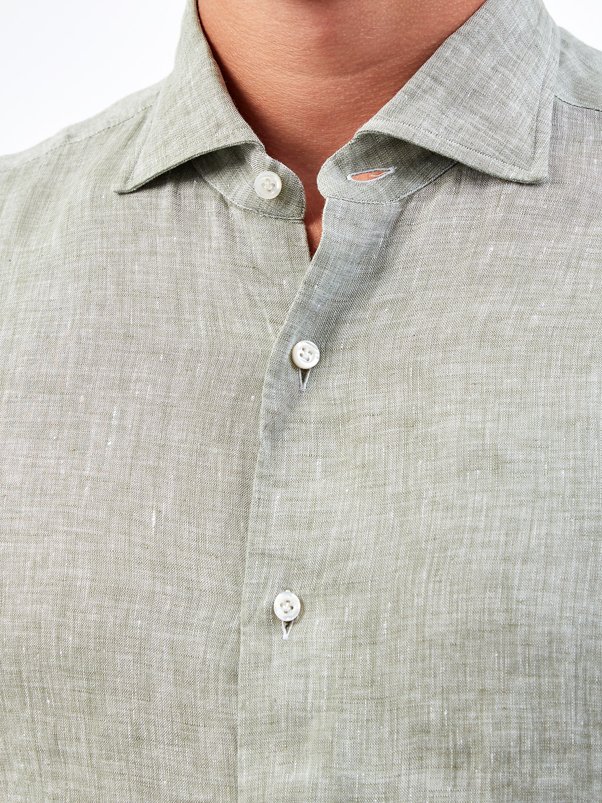 Рубашка в стиле leisure из дышащей льняной ткани LUCIANO BARBERA, цвет серый, размер 48;50;52;54 - фото 5
