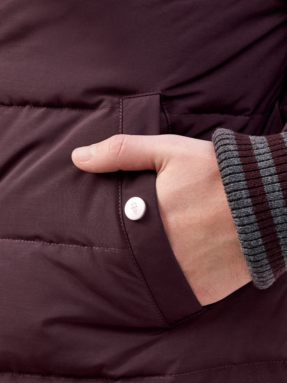 Куртка-бомбер из влагозащитного нейлона и шерсти ELEVENTY, цвет бордовый, размер 48;50 - фото 5