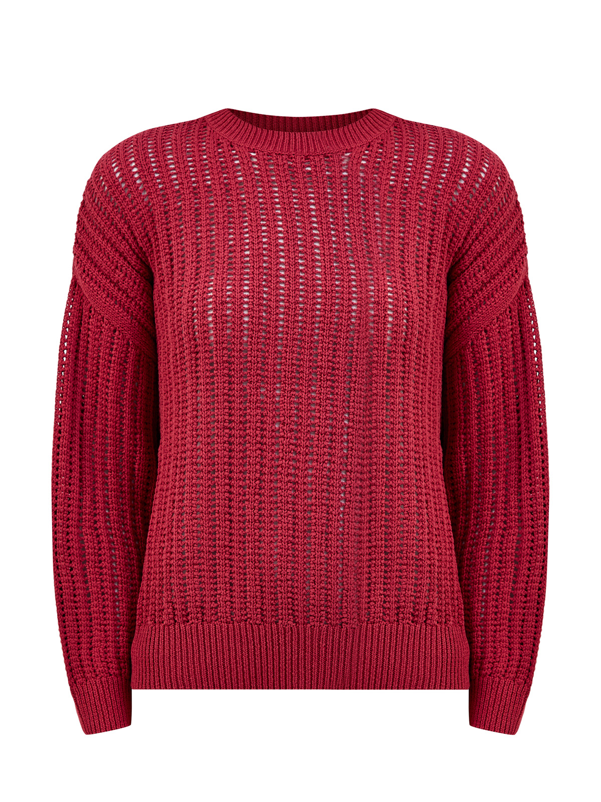 

Джемпер из хлопковой пряжи ажурной вязки с цепочкой Мониль, Красный, Джемпер из хлопковой пряжи ажурной вязки с цепочкой Мониль