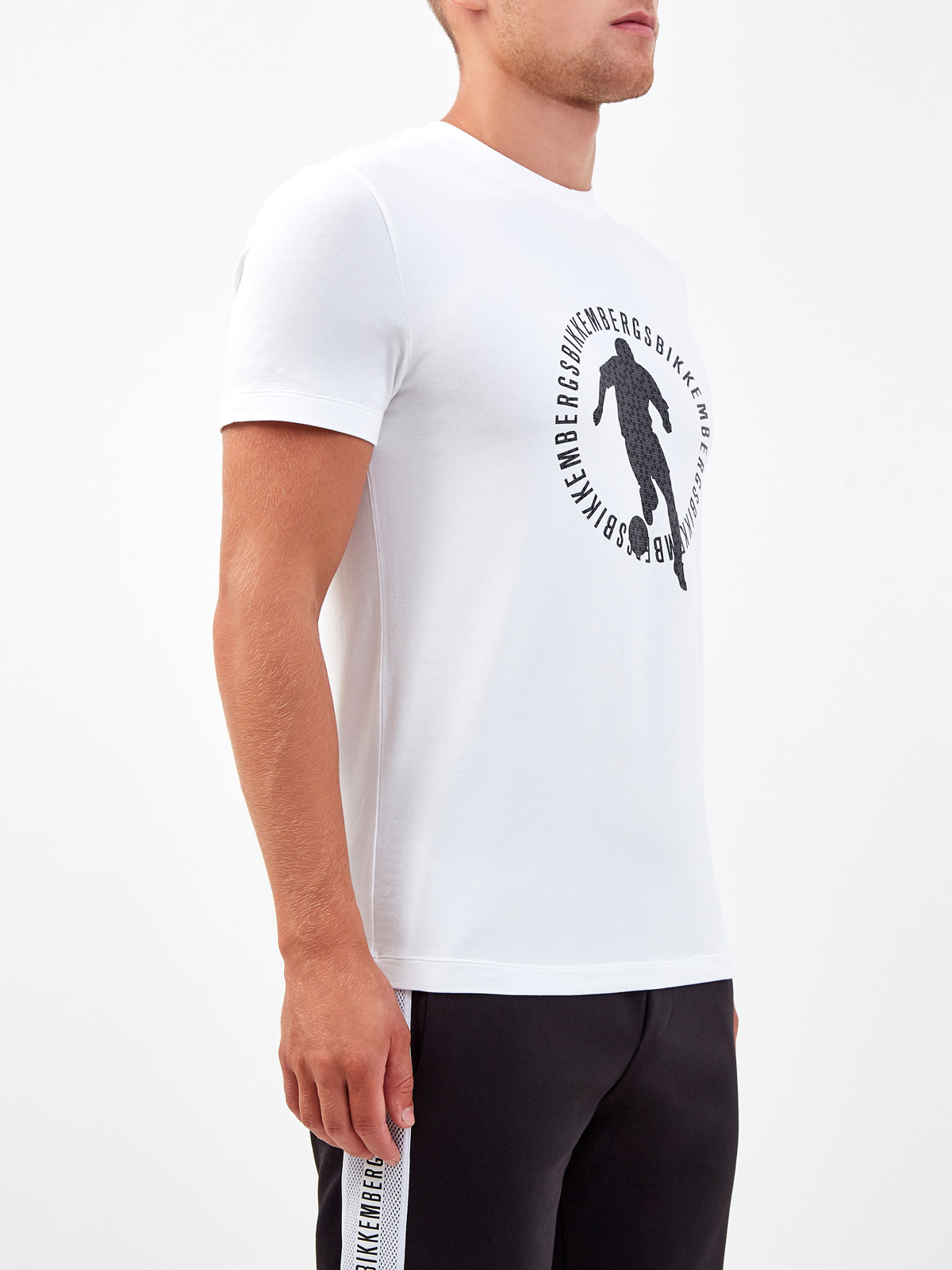 Хлопковая футболка из джерси с принтом Soccer BIKKEMBERGS, цвет белый, размер S;L;XL;2XL;3XL - фото 3
