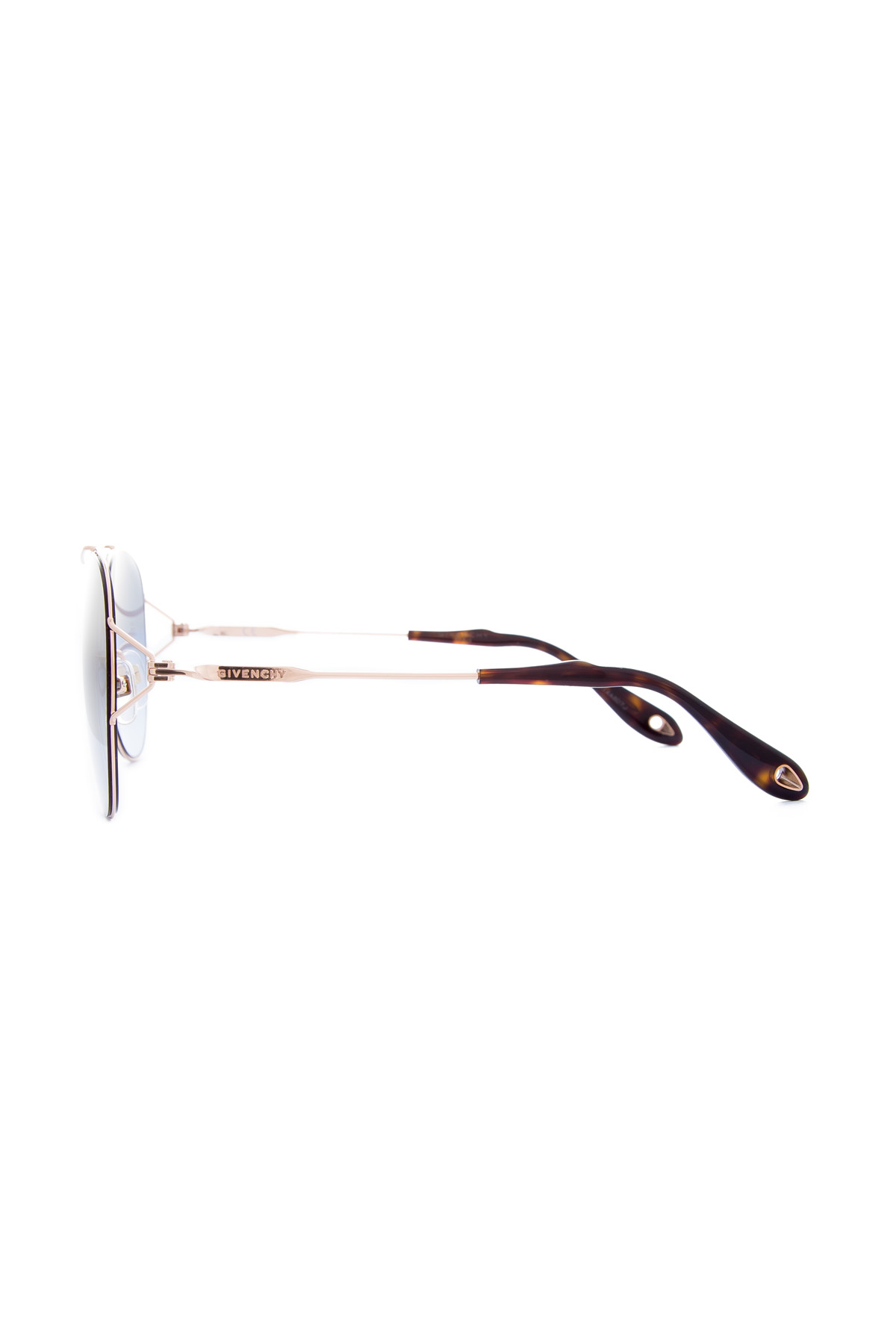 Очки-авиаторы с перемычками из металла золотистого цвета GIVENCHY (sunglasses), размер 36 - фото 3