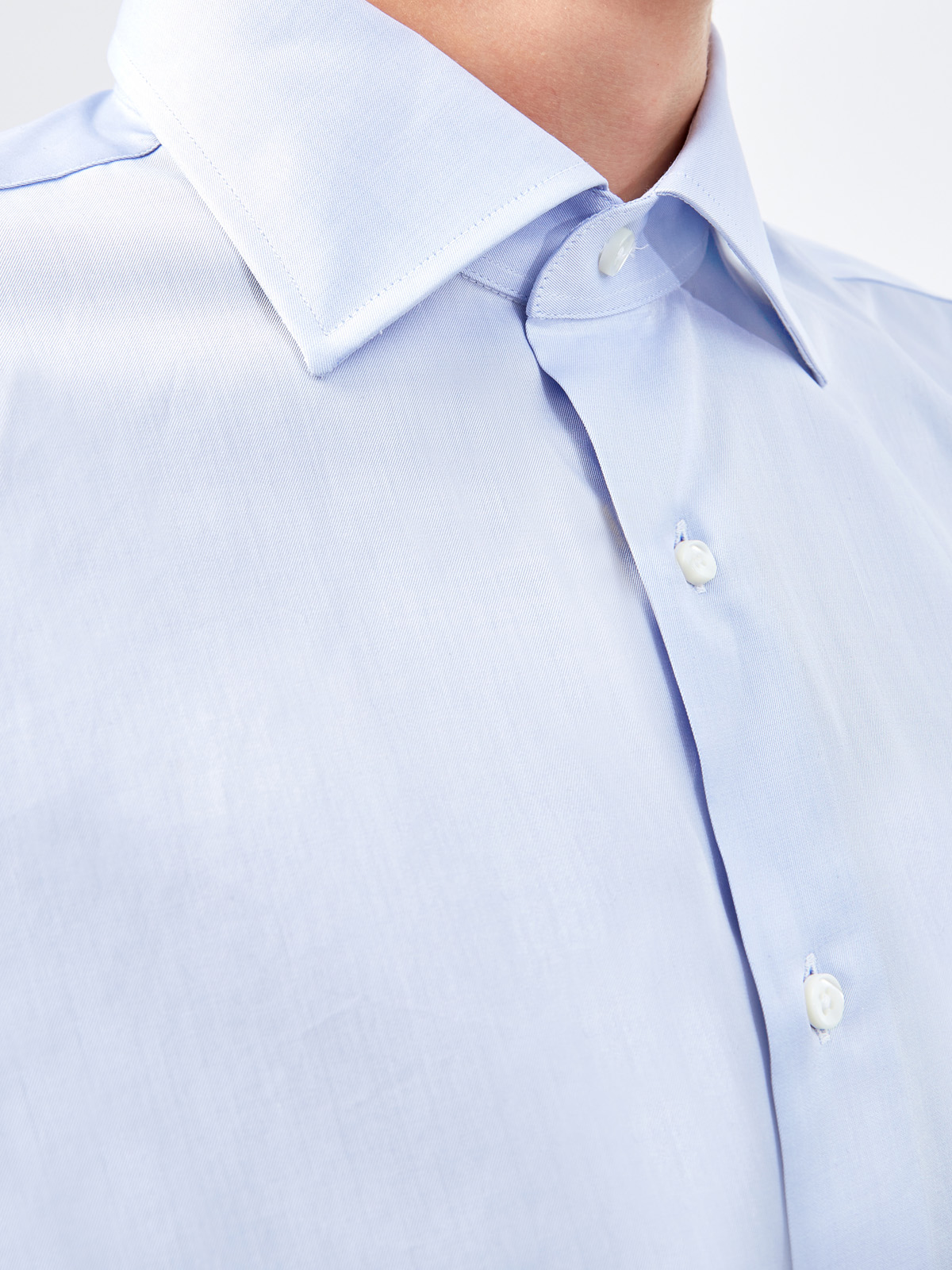 Рубашка классического кроя из тонкого хлопкового поплина CANALI, цвет голубой, размер 52;52;54;56;58;60;62 - фото 5