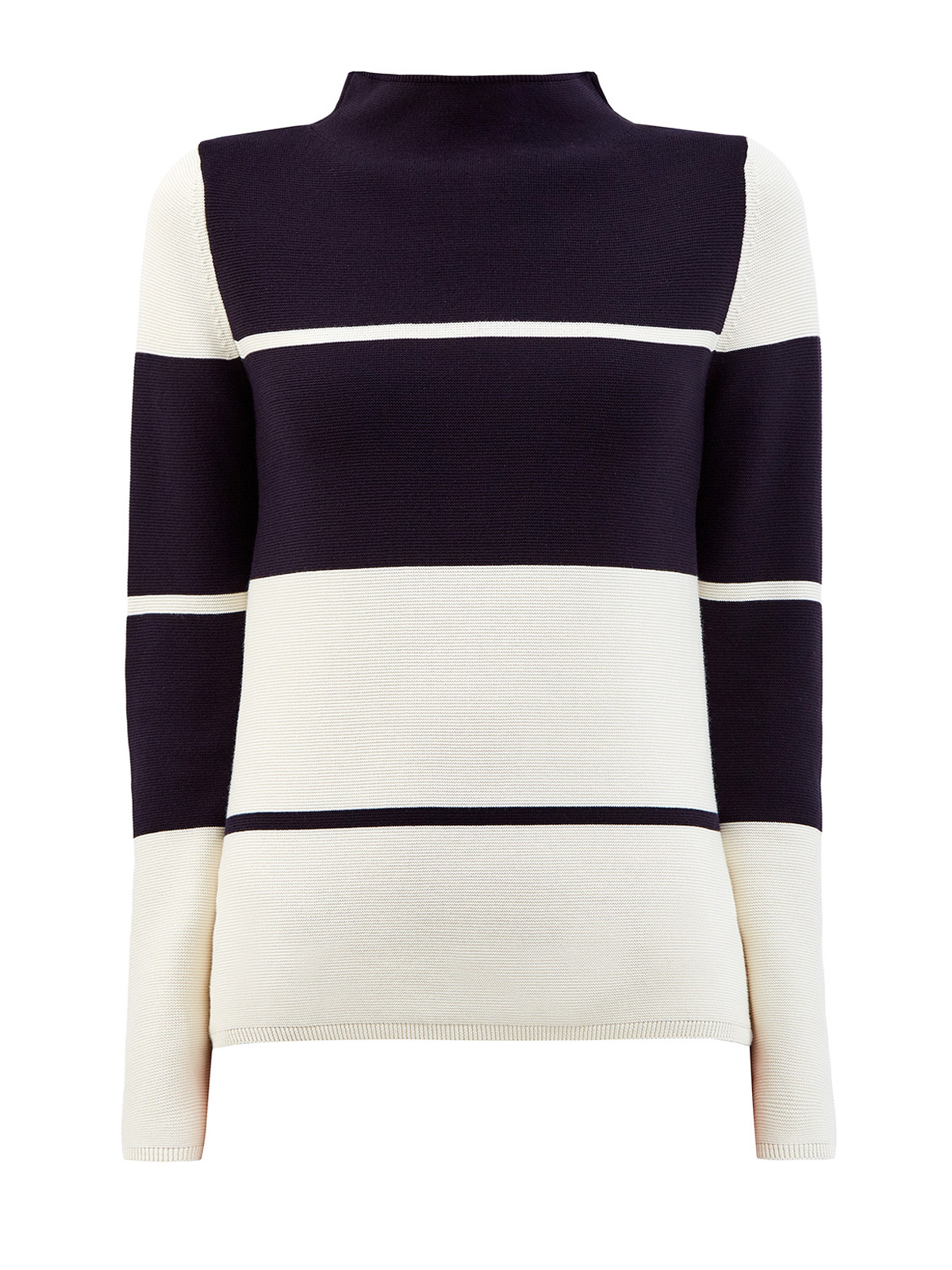 Пуловер из хлопковой пряжи в стиле colorblock LORENA ANTONIAZZI, цвет черно-белый, размер 40 - фото 1