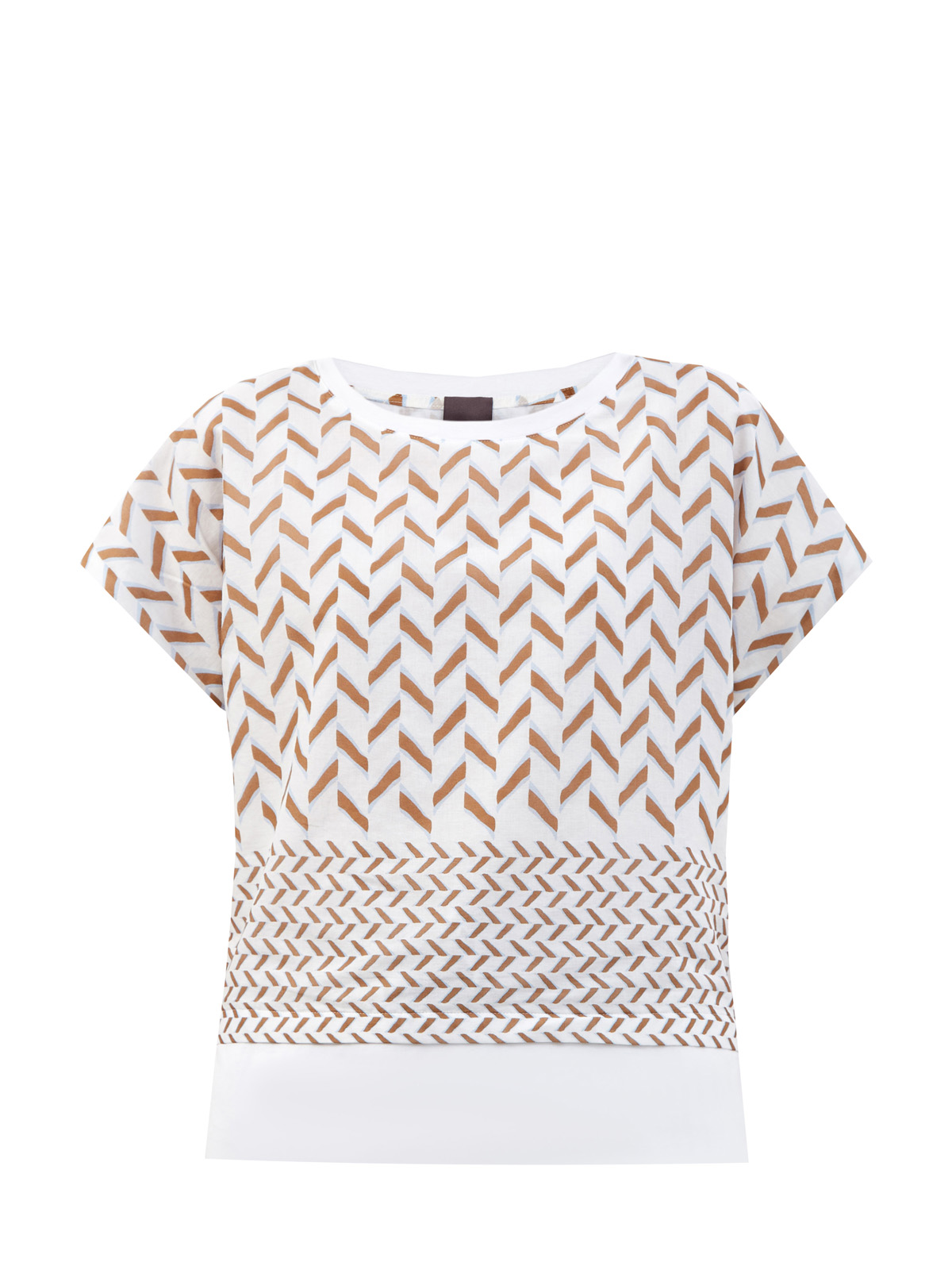 Свободная блуза из тонкого хлопка с принтом LORENA ANTONIAZZI, цвет белый, размер 44;42 - фото 1