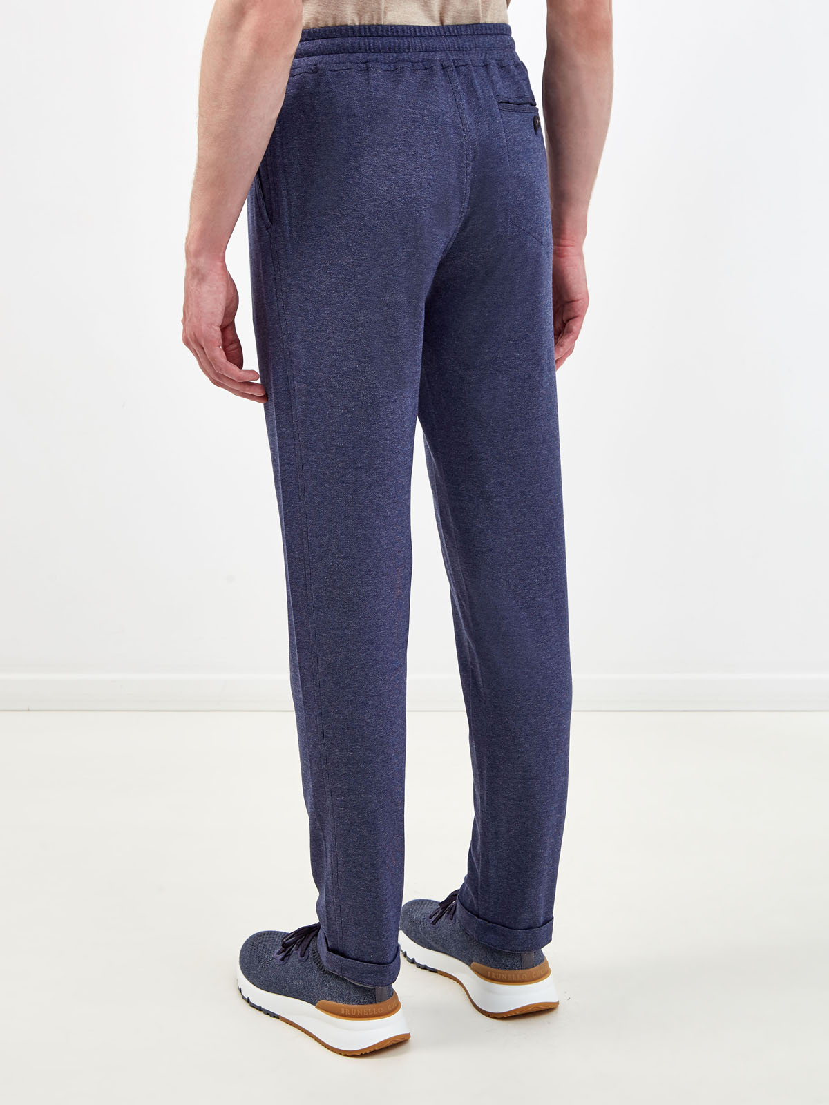 Хлопковые брюки в спортивном стиле с отворотами CAPOBIANCO, цвет синий, размер 50;54;56;58;60;62;48 - фото 4