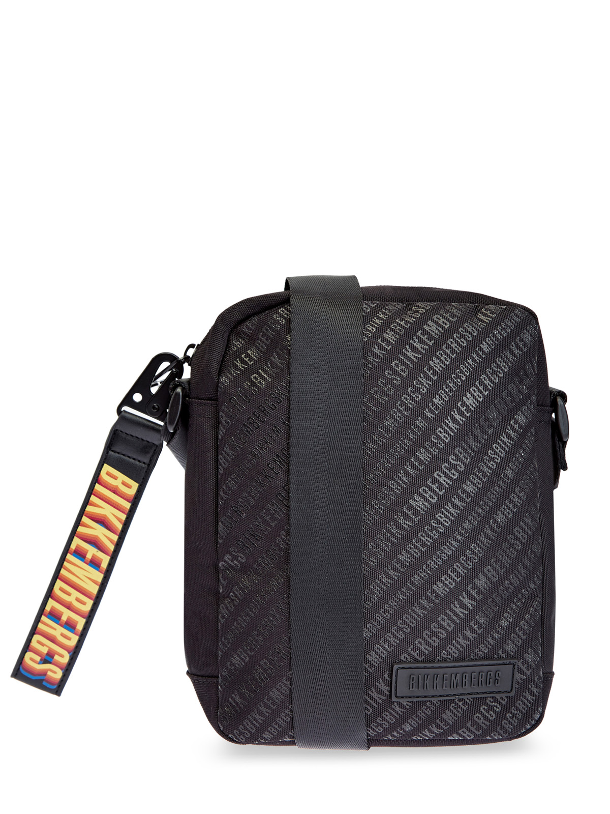 Компактная сумка с принтом и ярким макро-пуллером BIKKEMBERGS, цвет черный, размер 48;50;52;54;56;60 - фото 1
