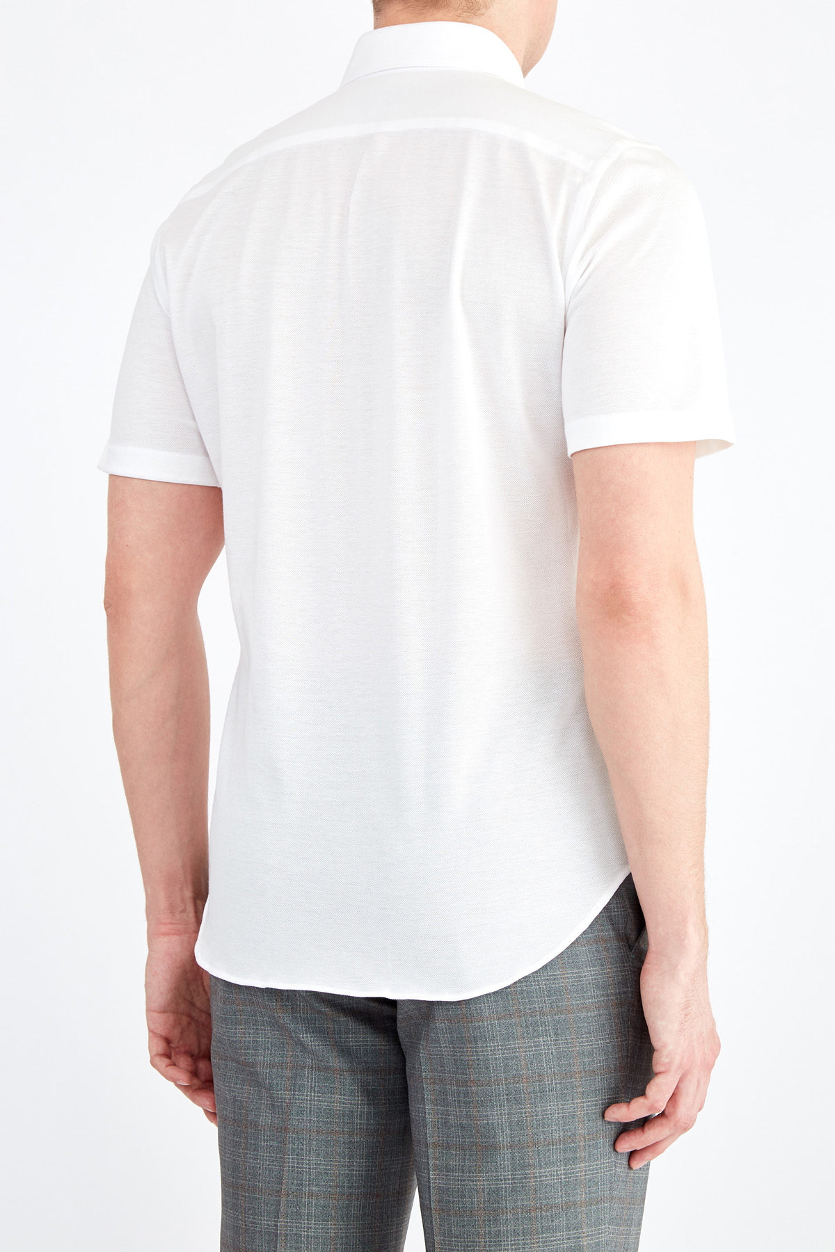 Рубашка из хлопкового джерси белоснежного цвета CANALI, размер 48;50 - фото 4