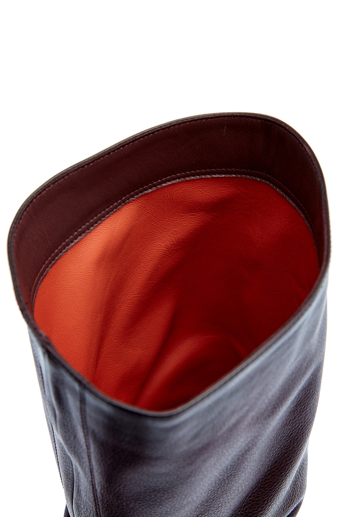 Кожаные сапоги с присборенным голенищем SANTONI, цвет бордовый, размер 36;37 - фото 6