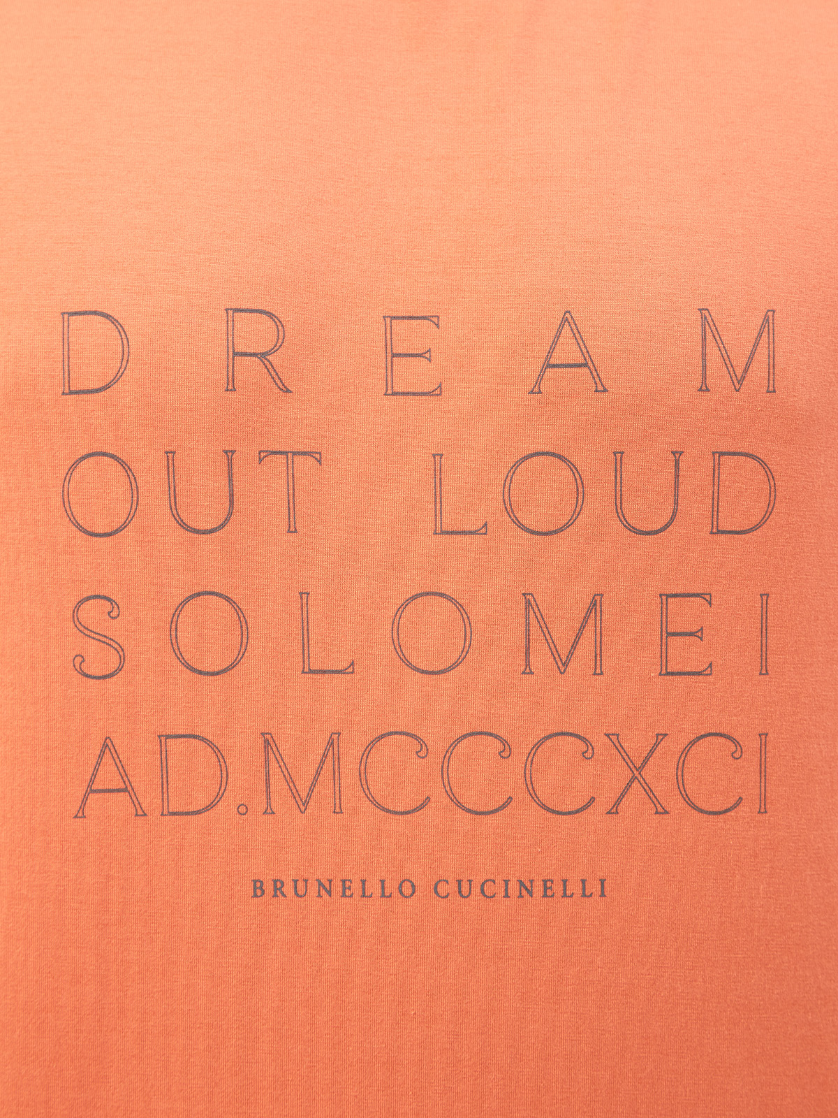 Хлопковая футболка с сезонным принтом Dream Out Loud BRUNELLO CUCINELLI, цвет оранжевый, размер 50;52;54;56;46;48 - фото 5