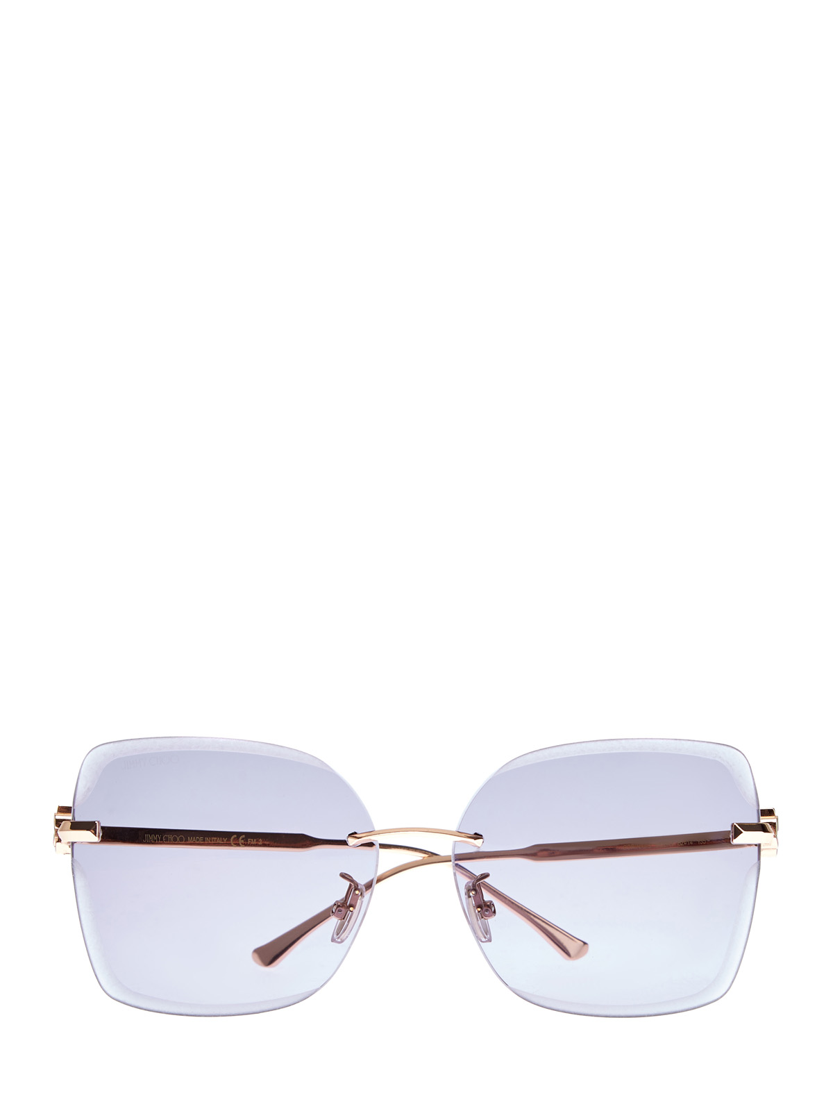 Металлические очки Corin с графическими линзами JIMMY CHOO  (sunglasses), цвет серый, размер 40 - фото 1