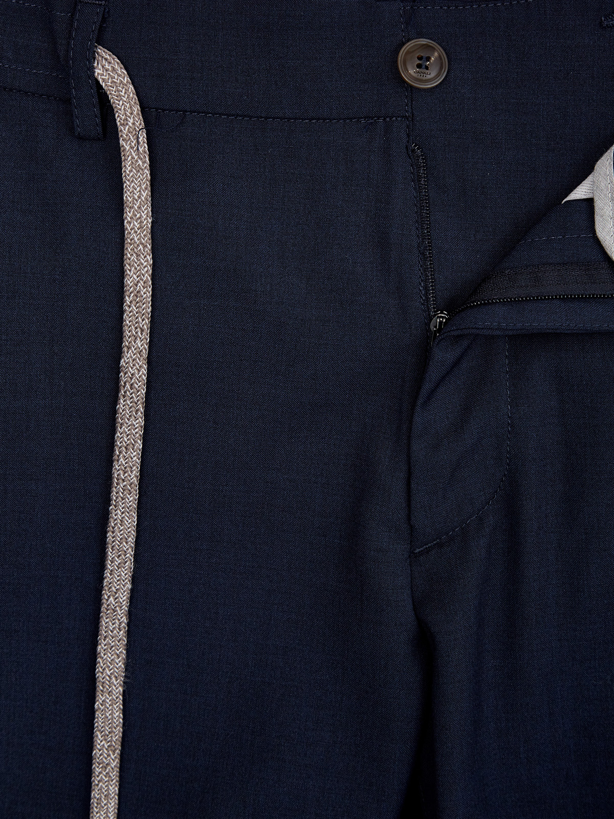 Брюки в стиле sprezzatura из тонкой шерстяной ткани CANALI, цвет синий, размер 56;58 - фото 7