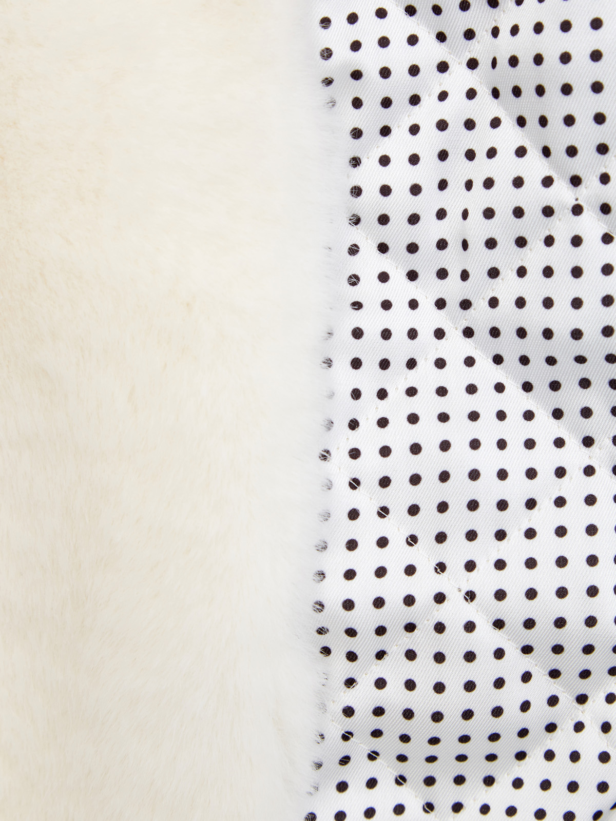 Двубортная шуба из эко-меха с серебристыми пуговицами ERMANNO SCERVINO, цвет белый, размер 38;40 - фото 6