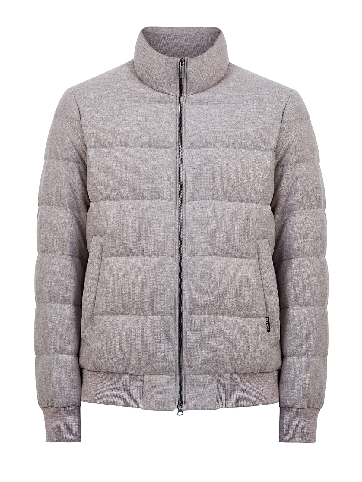 Пуховик из влагозащитного кашемира с отделкой в стиле бомбера 95850₽