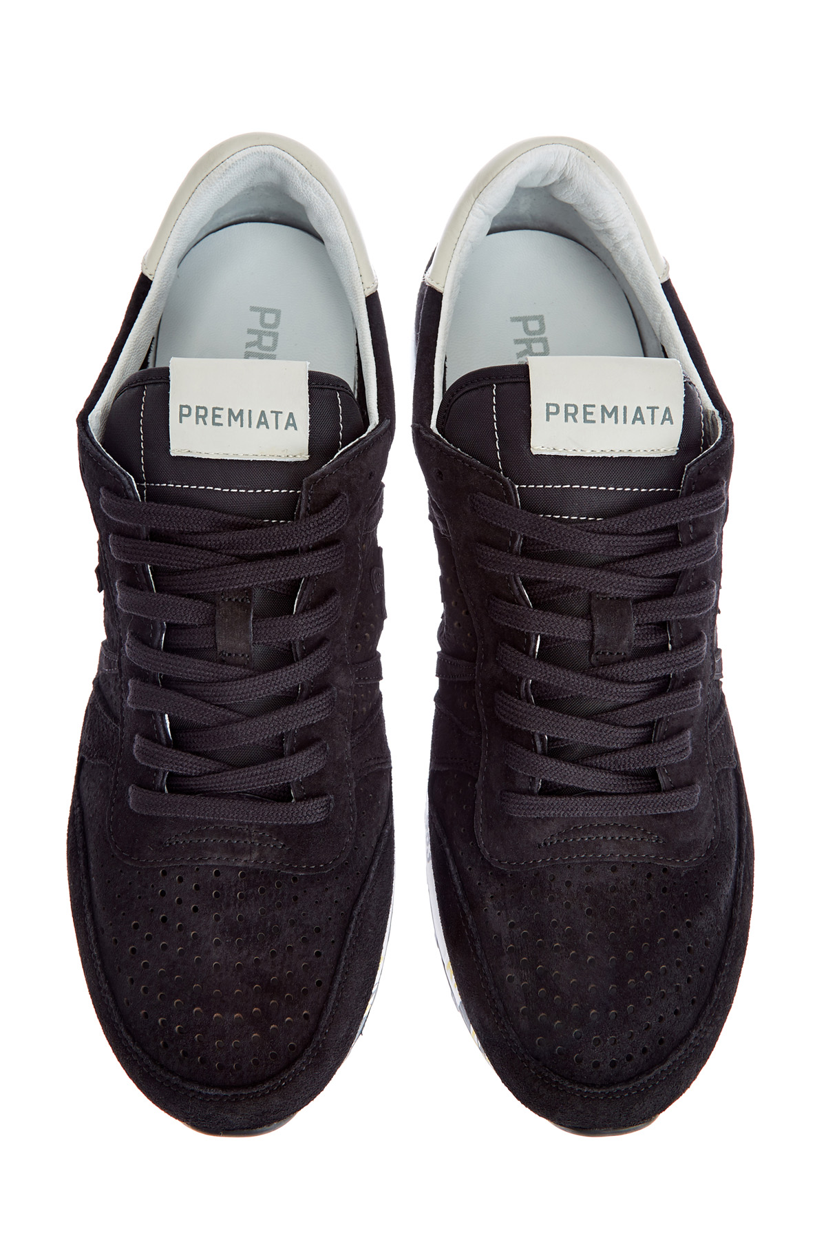 Монохромные замшевые кроссовки Eric с перфорацией PREMIATA, цвет черный, размер 6;7;8;9;10;11;12 - фото 5