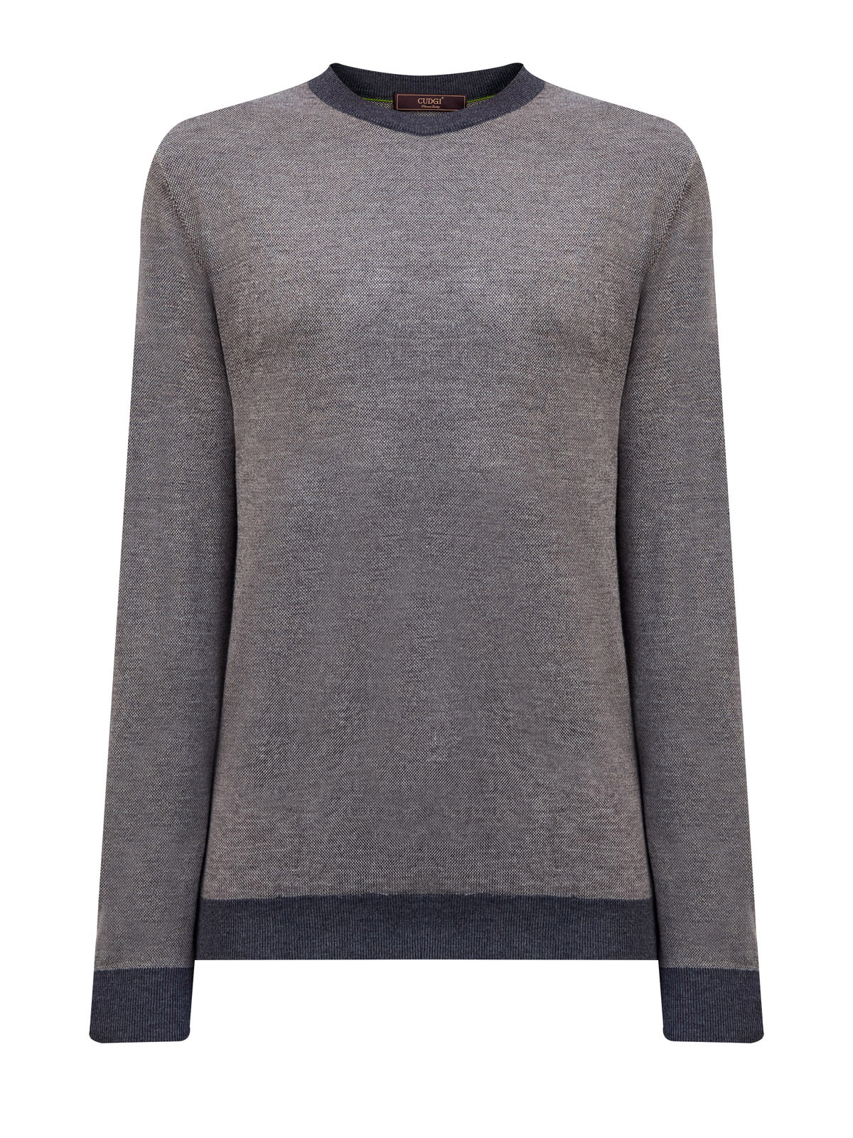 

Джемпер из шерсти и кашемира с контрастной отделкой кромок, Серый, Джемпер из шерсти и кашемира с контрастной отделкой кромок