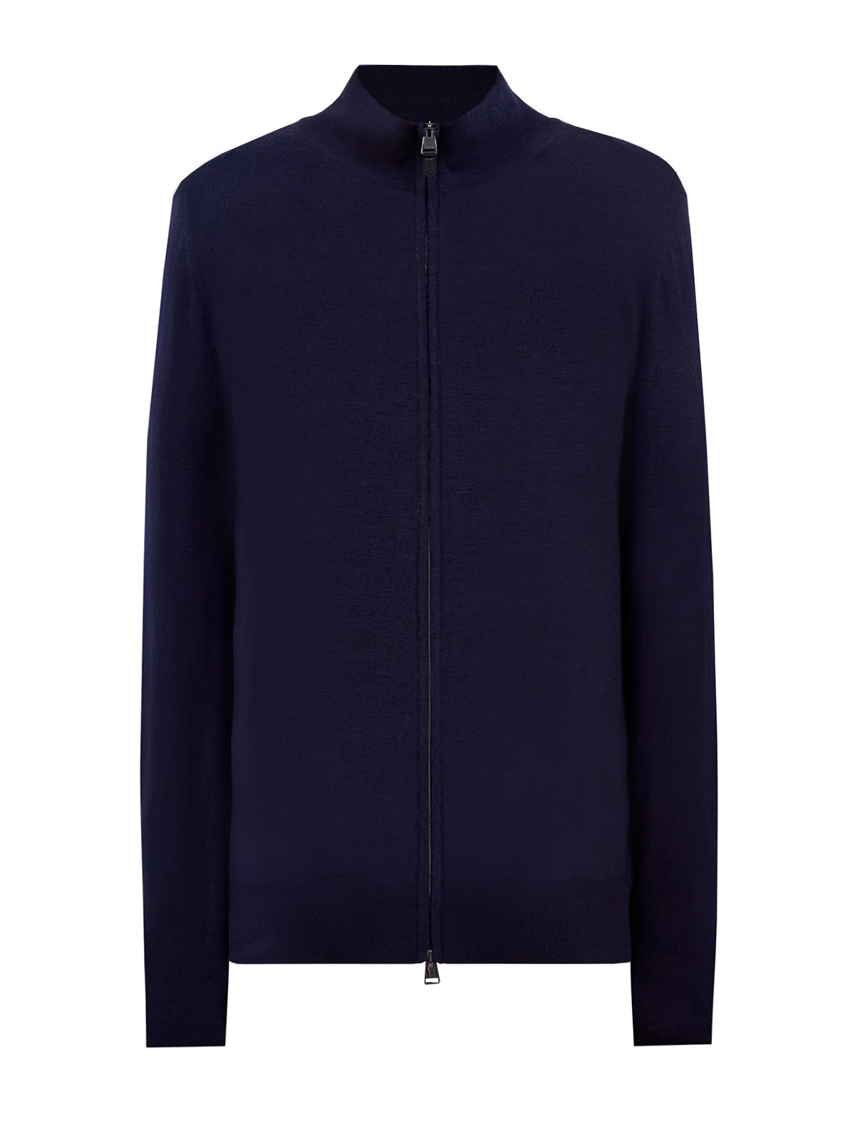 

Однотонный кардиган из шерсти с застежкой на молнию, Синий, Однотонный кардиган из шерсти с застежкой на молнию