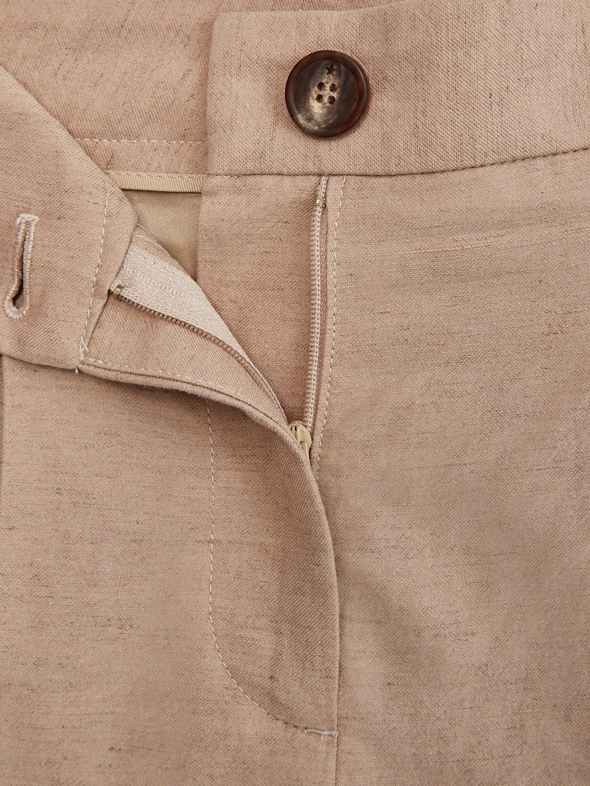 Свободные брюки-палаццо из дышащего хлопка и льна LORENA ANTONIAZZI, цвет бежевый, размер 42;46;38 - фото 7