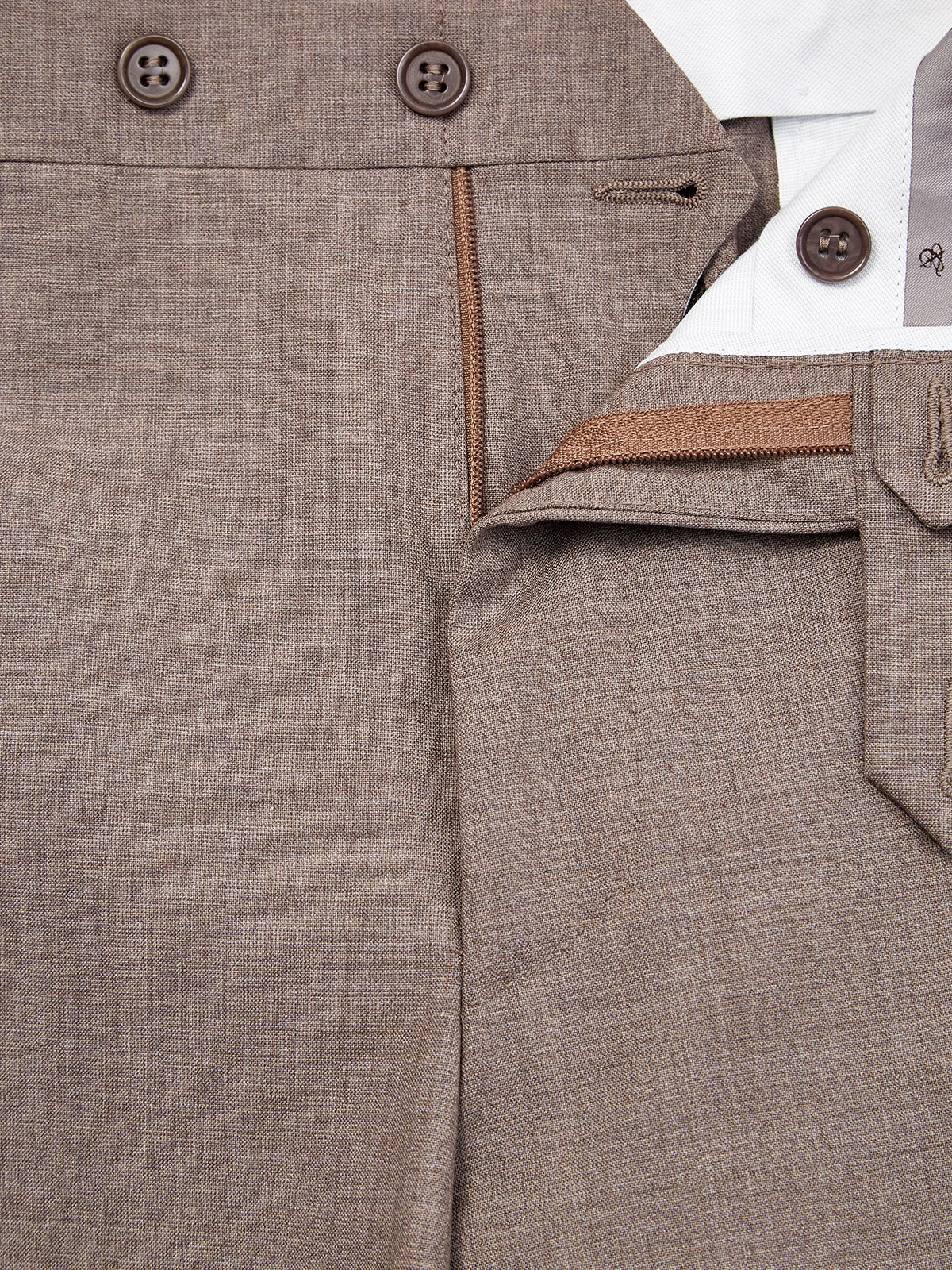 Прямые брюки из костюмной шерсти со стрелками CANALI, цвет бежевый, размер 48;50;52;54;56 - фото 7