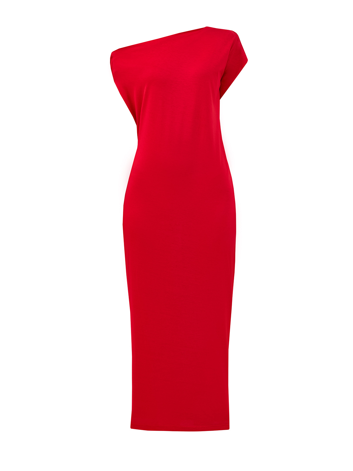 Платье из тонкого модала и хлопка с асимметричным вырезом и завязками GENTRYPORTOFINO, цвет красный, размер 42;44;46