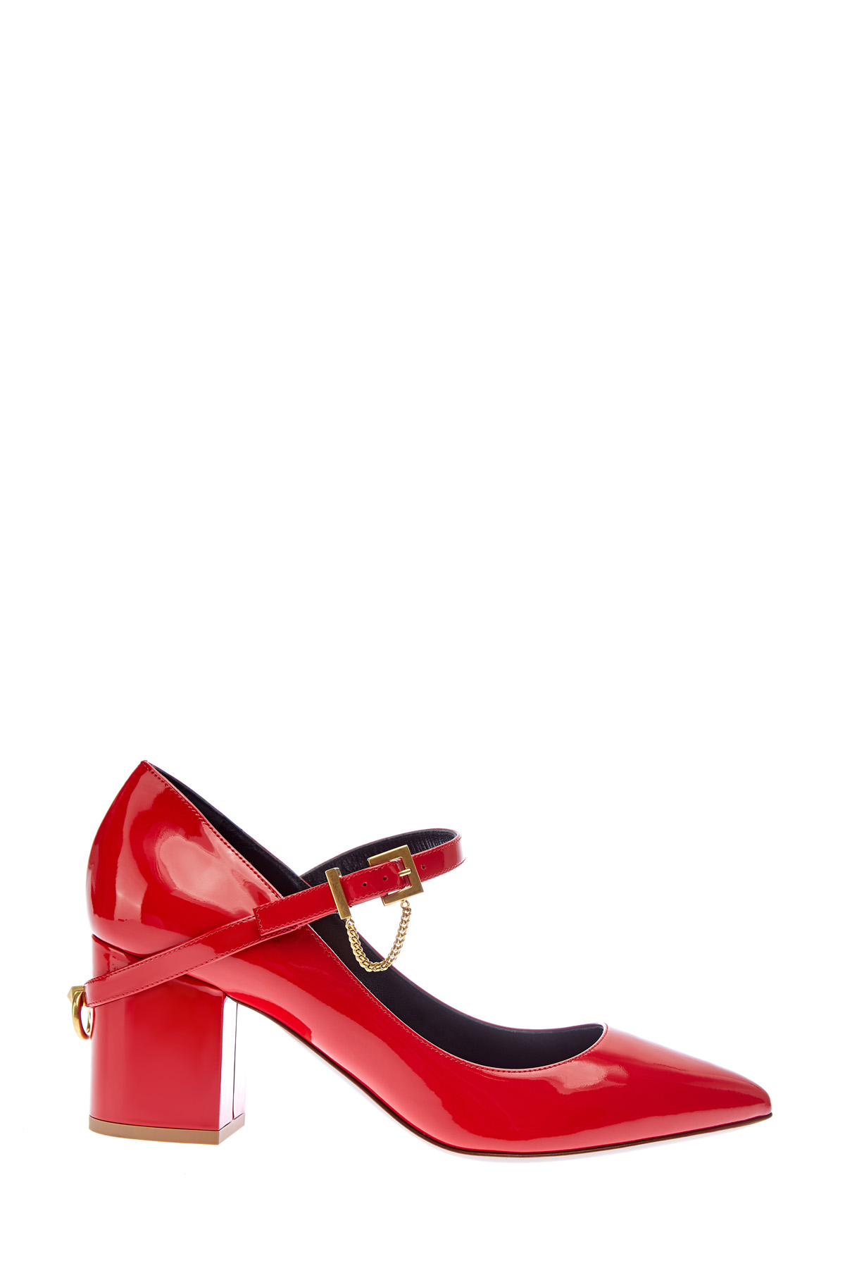 Туфли из лаковой кожи с отделкой Ringstud VALENTINO GARAVANI, цвет красный, размер 36;36.5;37;38