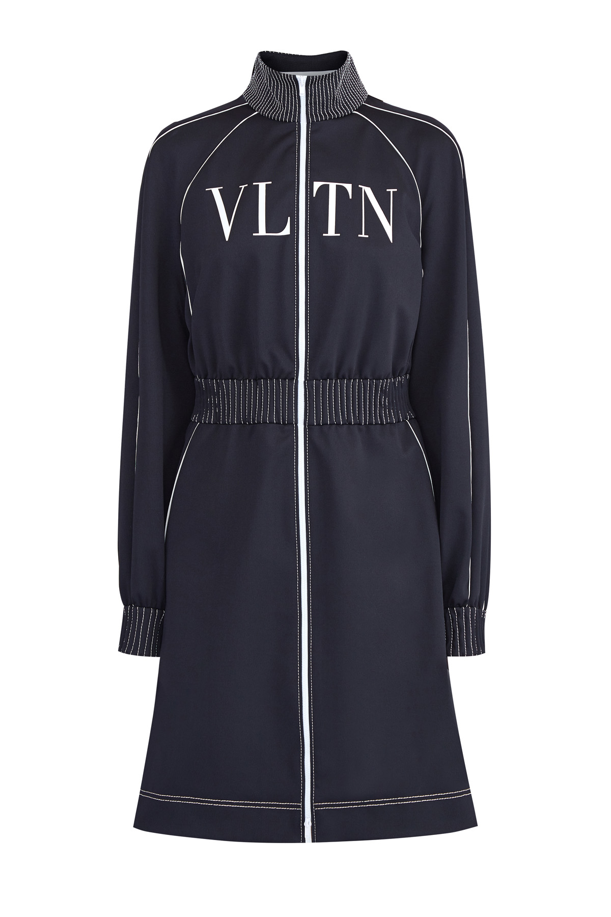 Платье в стиле спортшик с логотипом VLTN и контрастной отделкой VALENTINO, цвет черно-белый, размер 38;40 - фото 1