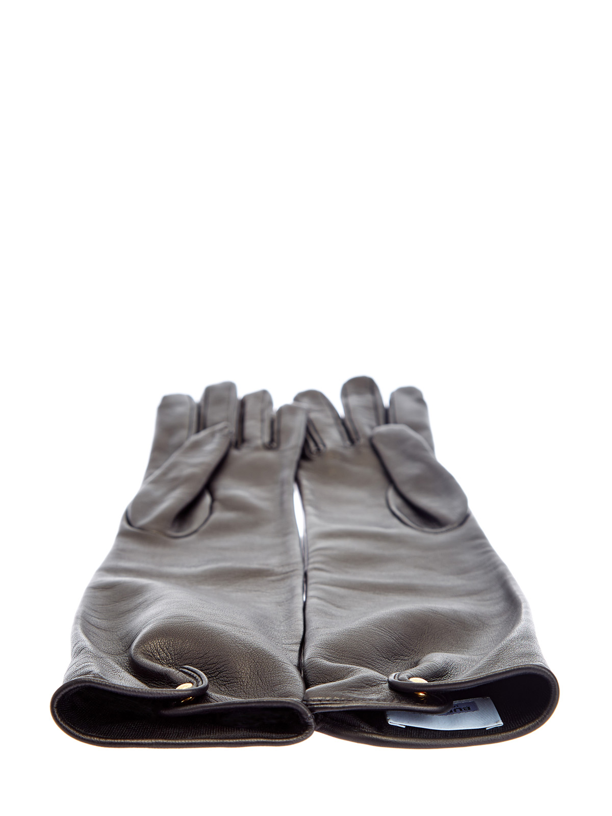 Высокие перчатки из кожи ягненка с кашемировой подкладкой BURBERRY, цвет черный, размер XS;S;M - фото 3