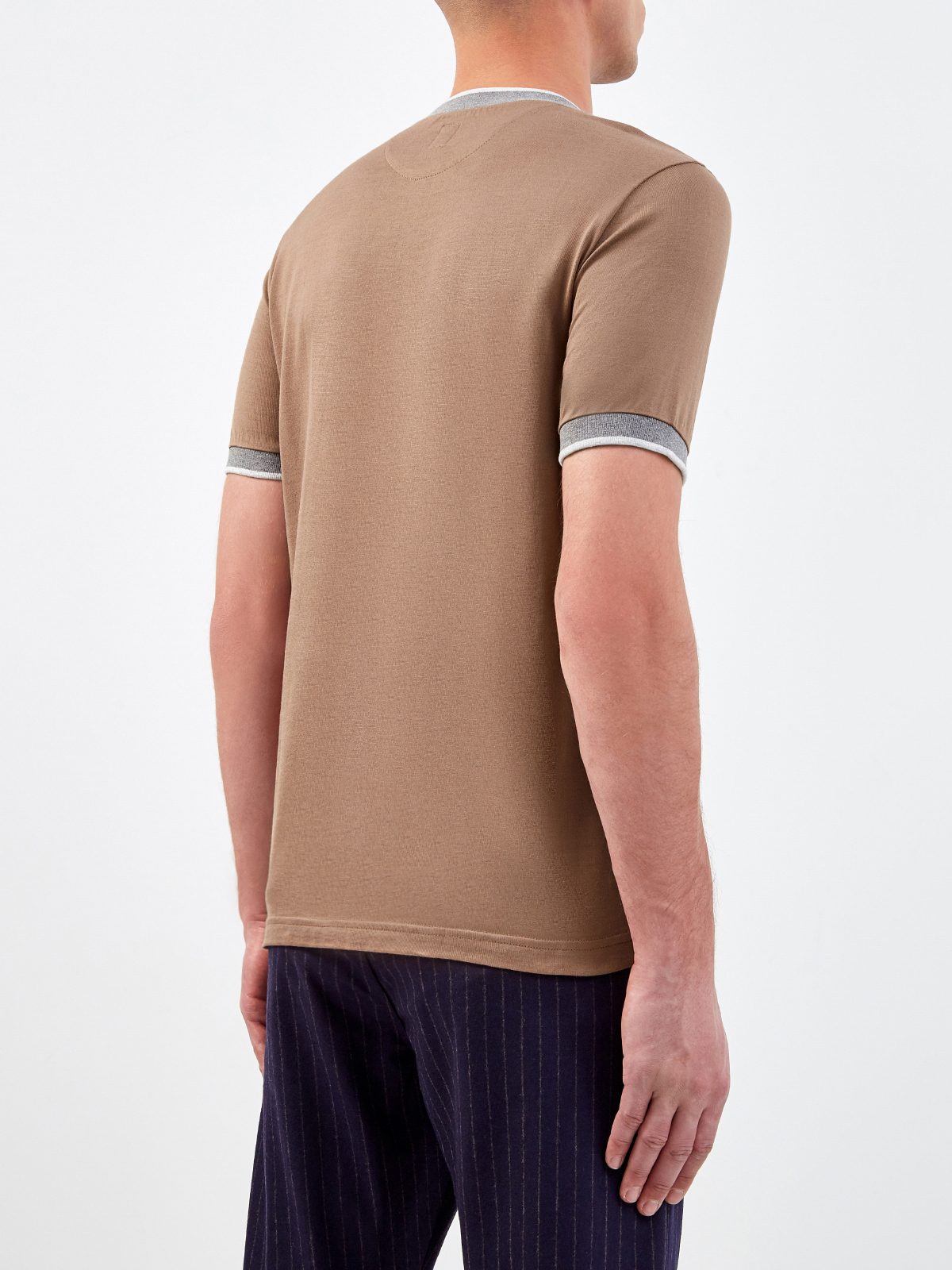 Базовая футболка из хлопкового джерси ELEVENTY, цвет коричневый, размер 46;48;50;52 - фото 4
