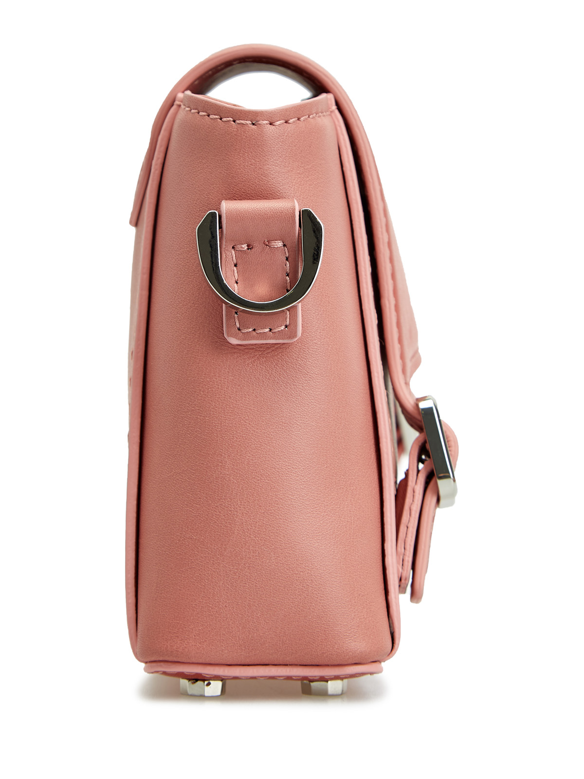 Кожаная сумка Velatura c двойными пряжками и съемным ремнем SANTONI, цвет розовый, размер 48;50;52 - фото 4