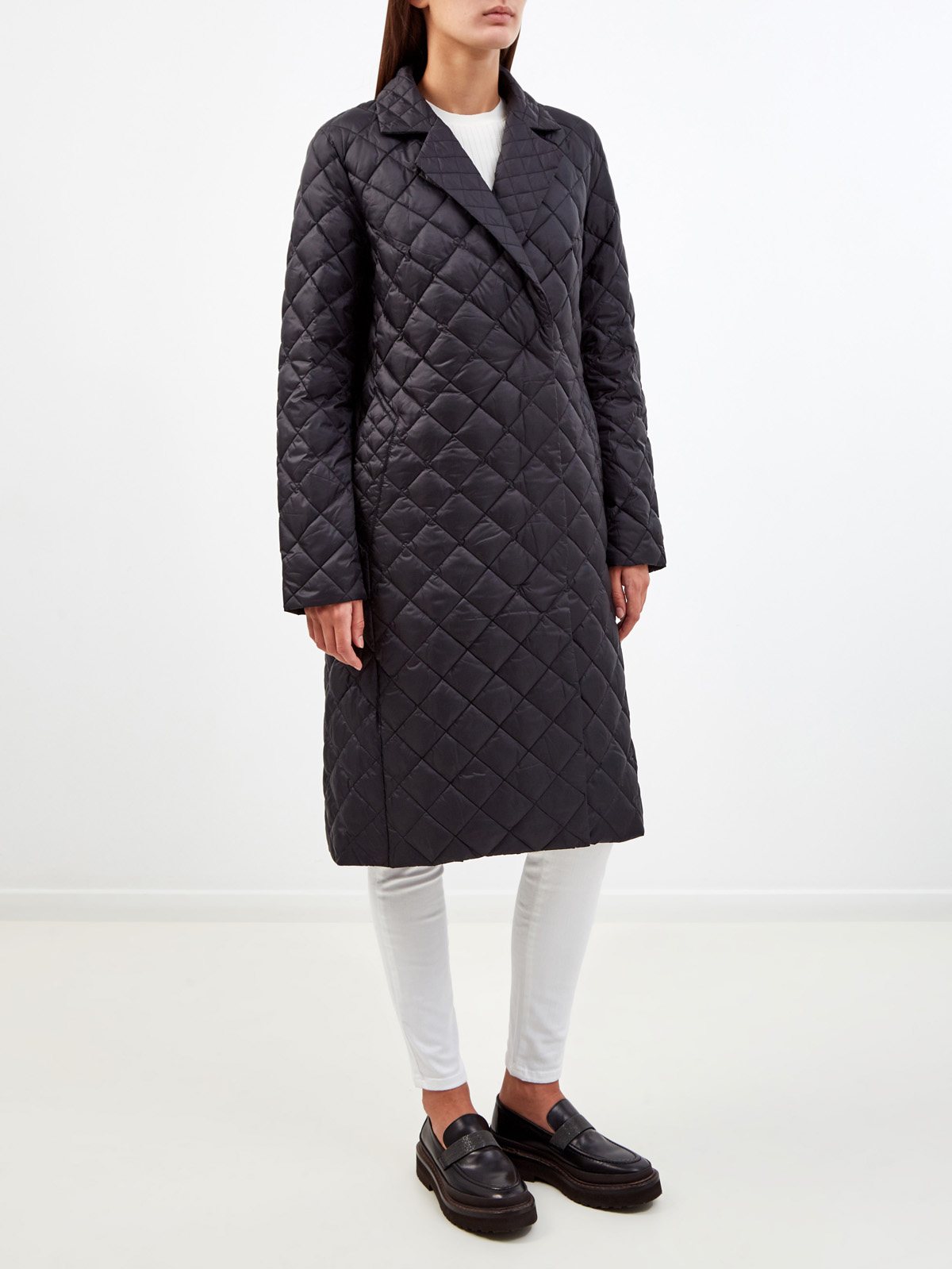 Стеганое пуховое пальто с водоотталкивающей пропиткой NAUMI, цвет черный, размер 40;44;46;42 - фото 3