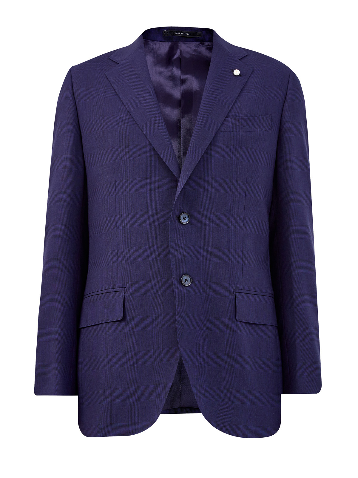 Пиджак из шерстяной ткани Bi-Stretch с мелованным принтом L.B.M. 1911, цвет синий, размер 52;54;56;58;60 - фото 1