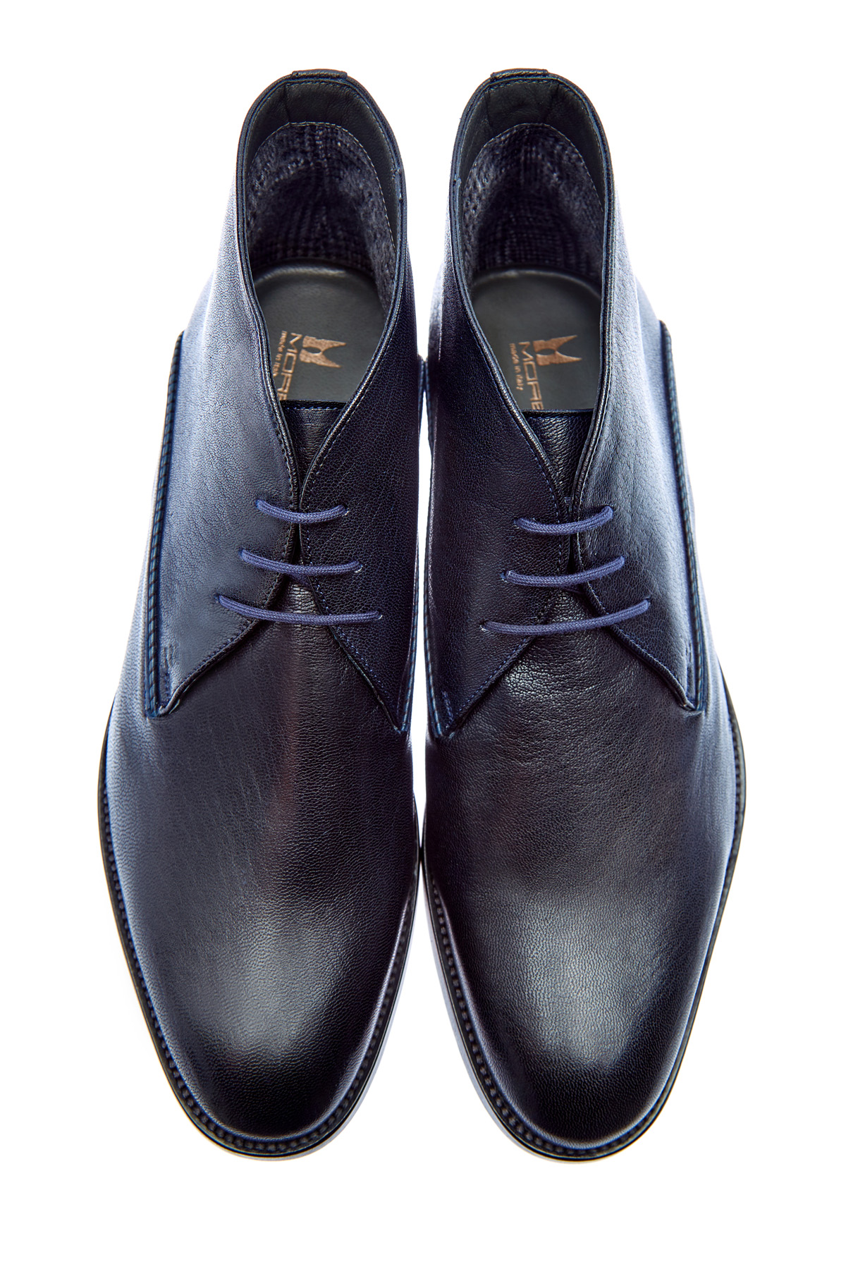 Окрашенные вручную ботинки из кожи MORESCHI, цвет синий, размер 41;41.5;42;43;44;44.5 - фото 5