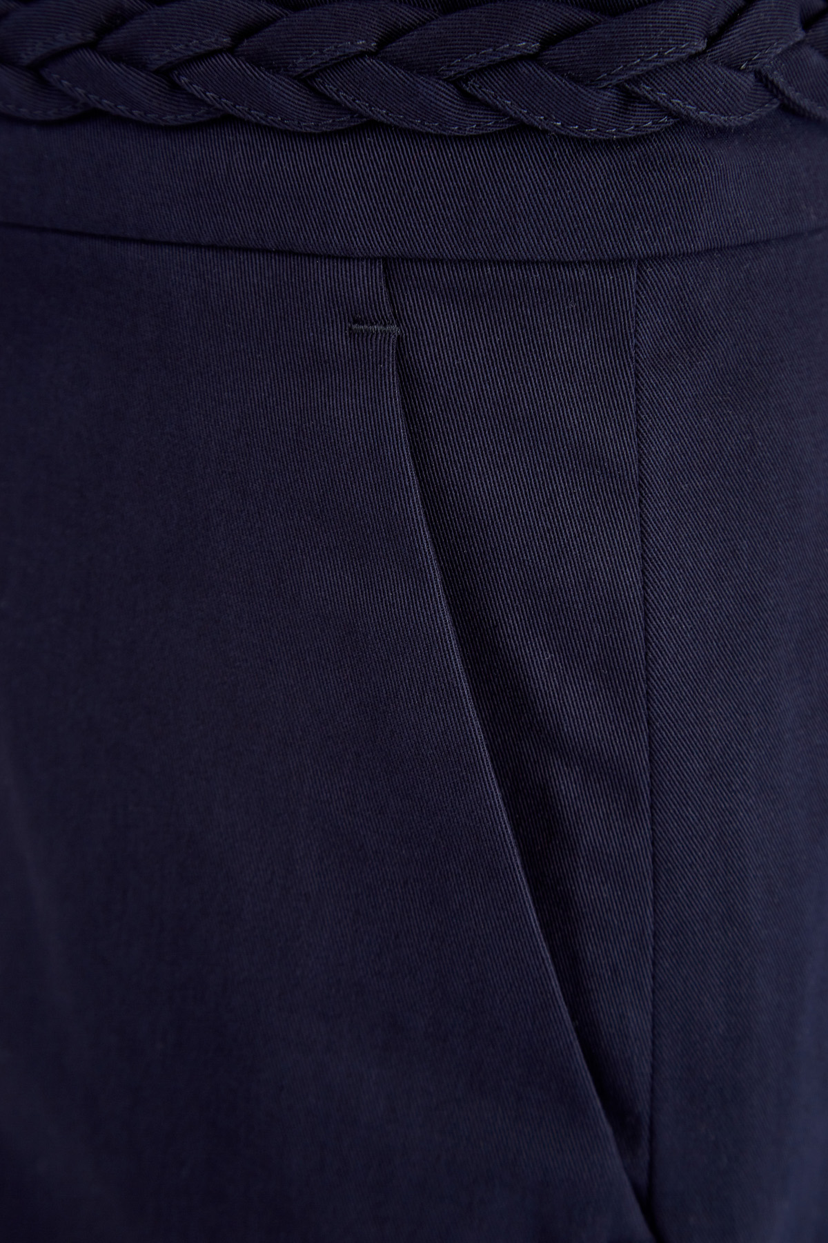Шорты в стиле чинос на высокой посадке с плетеной отделкой REDVALENTINO, цвет синий, размер 46 - фото 5