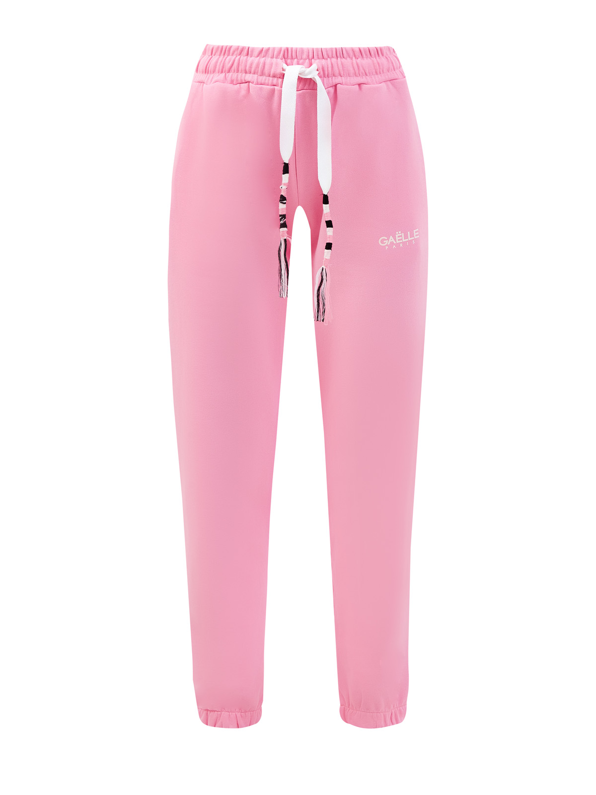 Хлопковые брюки-джоггеры с логотипом и кулисками Bonbon GAELLE PARIS, цвет розовый, размер 40;42;38 - фото 1