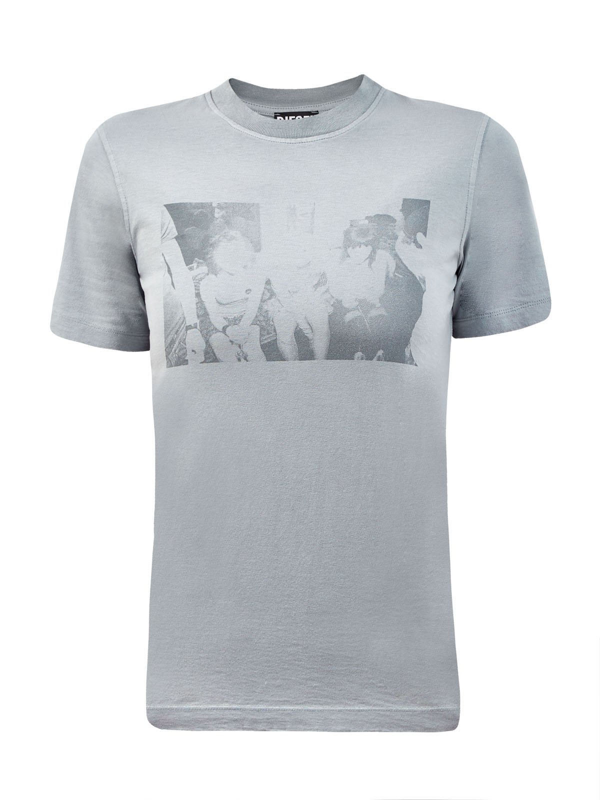Хлопковая футболка T-Reg из джерси с цифровым принтом DIESEL, цвет серый, размер S;M;L;XL