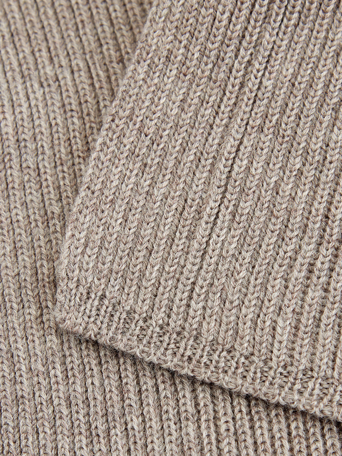 Лаконичный шарф фактурной вязки из шерсти CANALI, цвет бежевый, размер 40;42;44 - фото 2