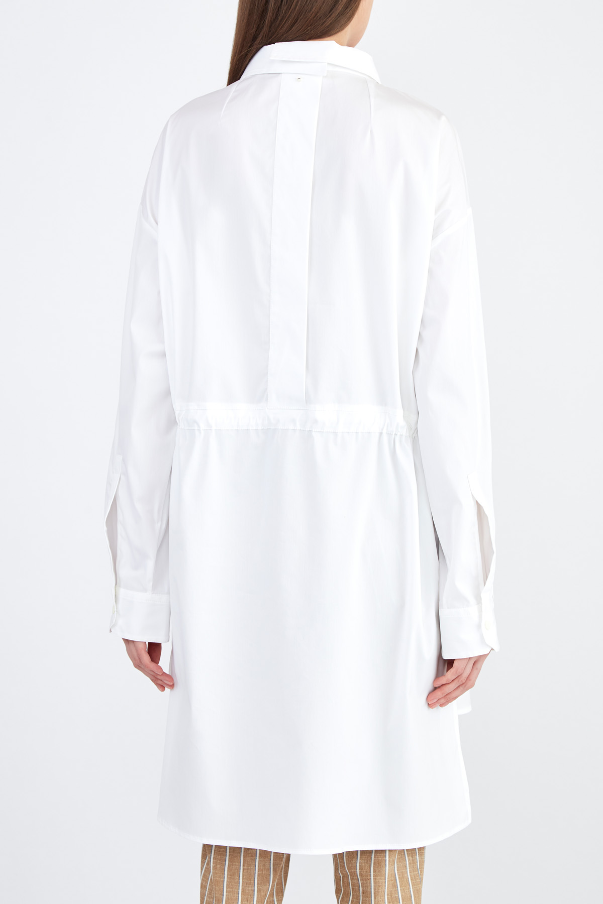 Удлиненная oversize-рубашка с асимметричными кромками LORENA ANTONIAZZI, цвет белый, размер 44 - фото 4